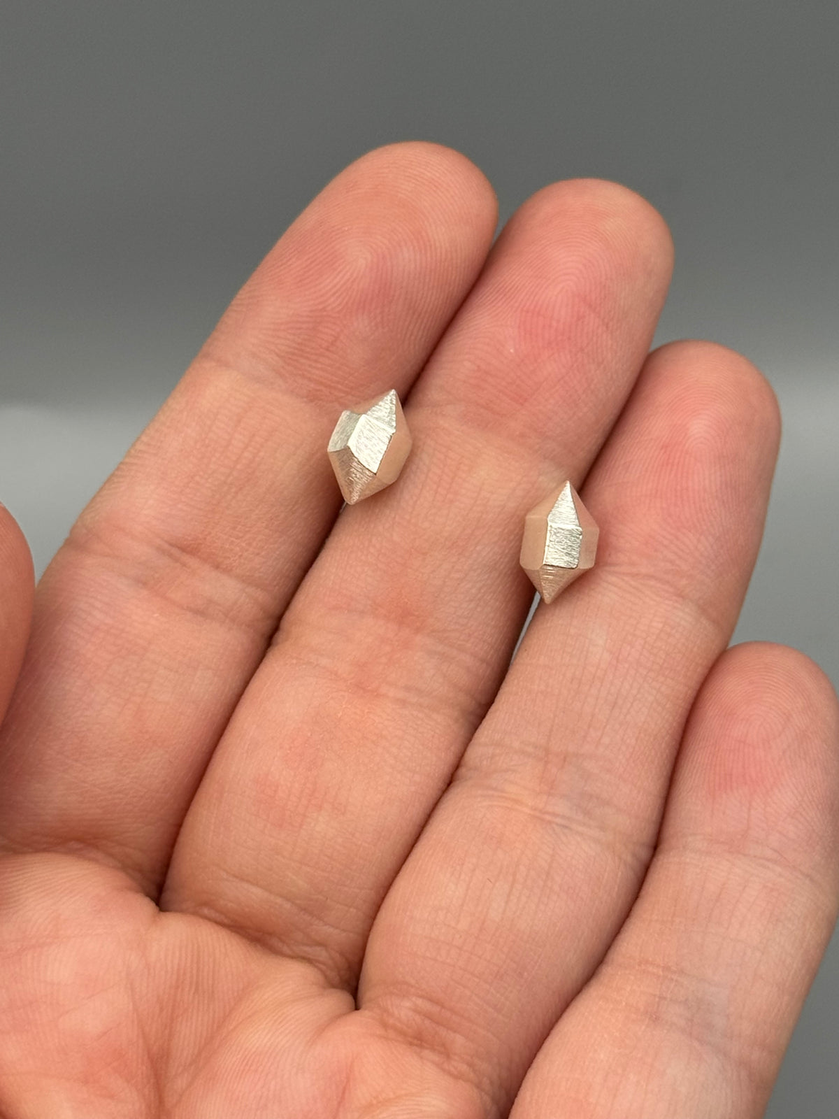 •HERKIMER• silver cast stud earrings