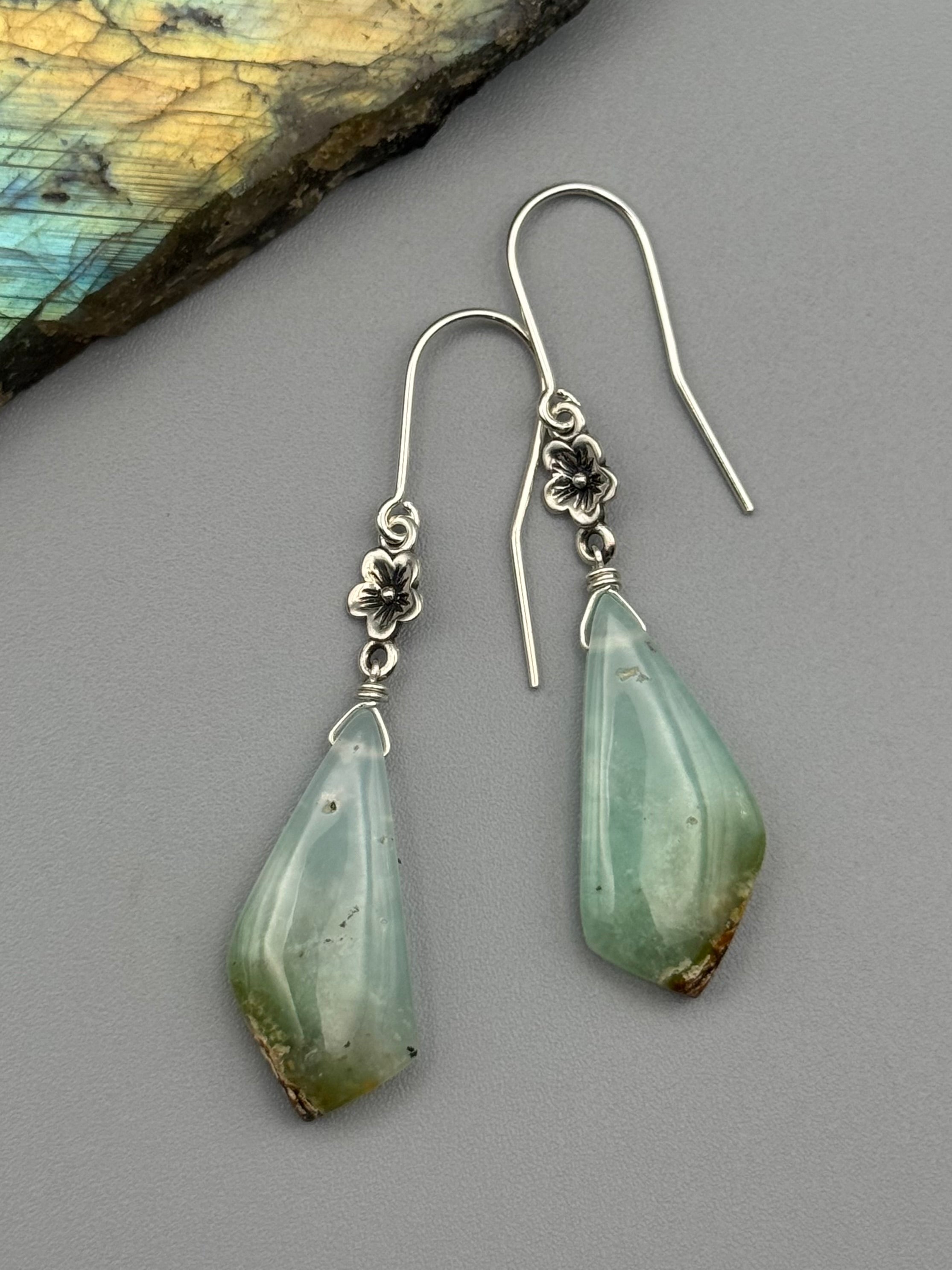 •SAKURA• chrysoprase + silver earrings