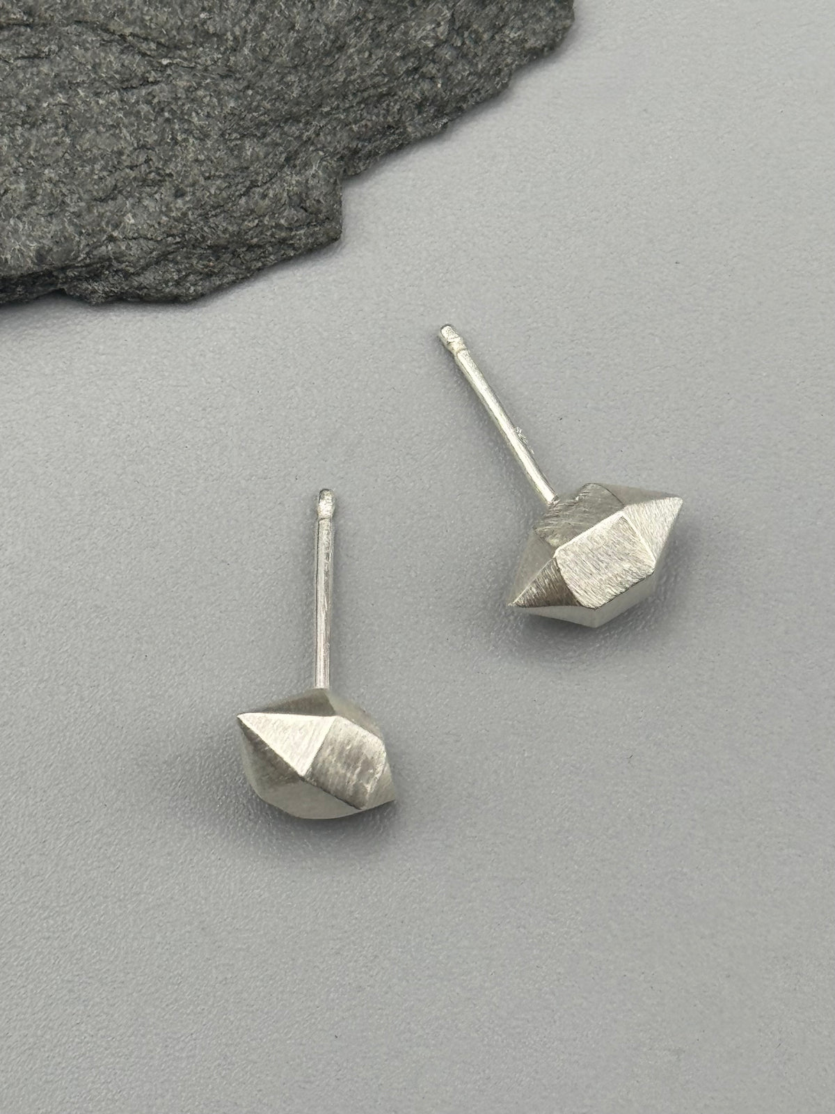 •HERKIMER• silver cast stud earrings
