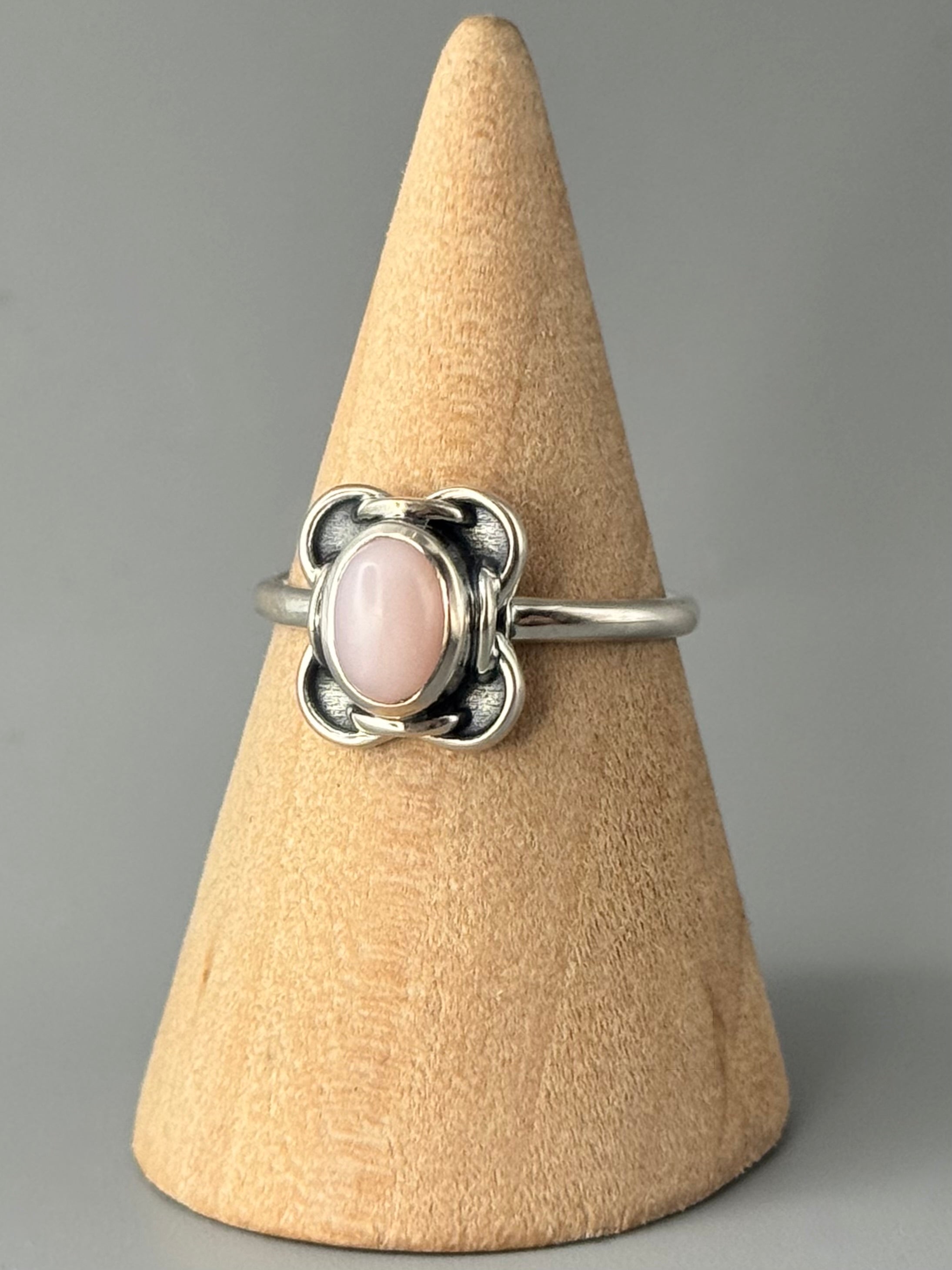 •PINK OPAL - MARIPOSA• sterling silver ring (size 8)