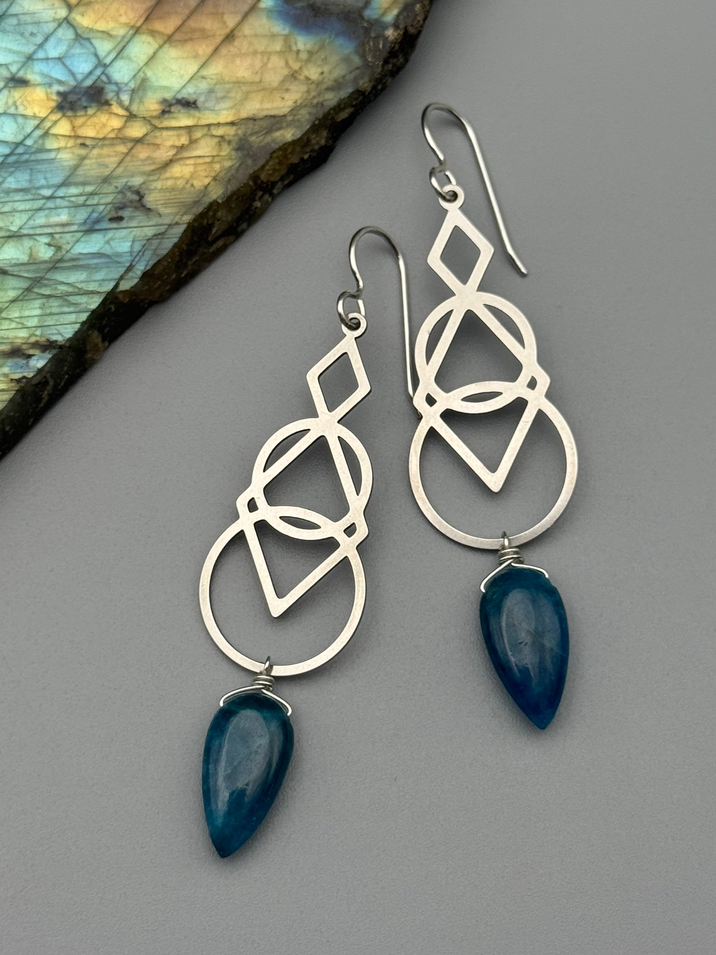 •SIGNS• apatite + silver earrings