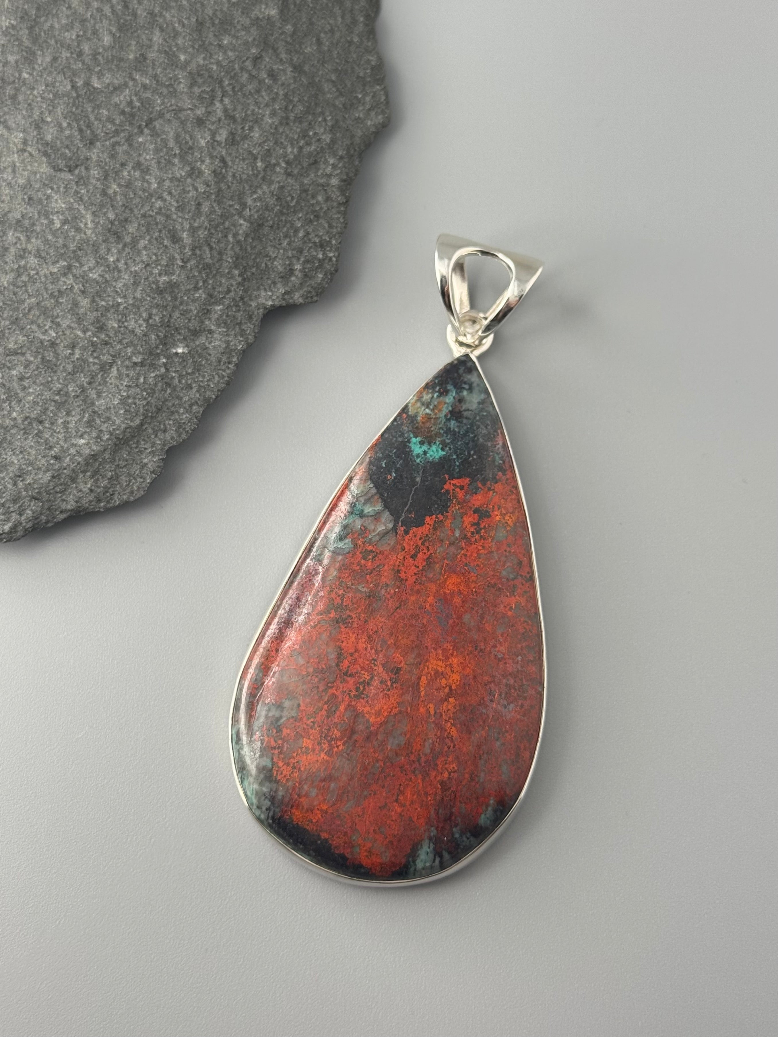 •SONORAN JASPER - TEARDROP 1• sterling silver pendant