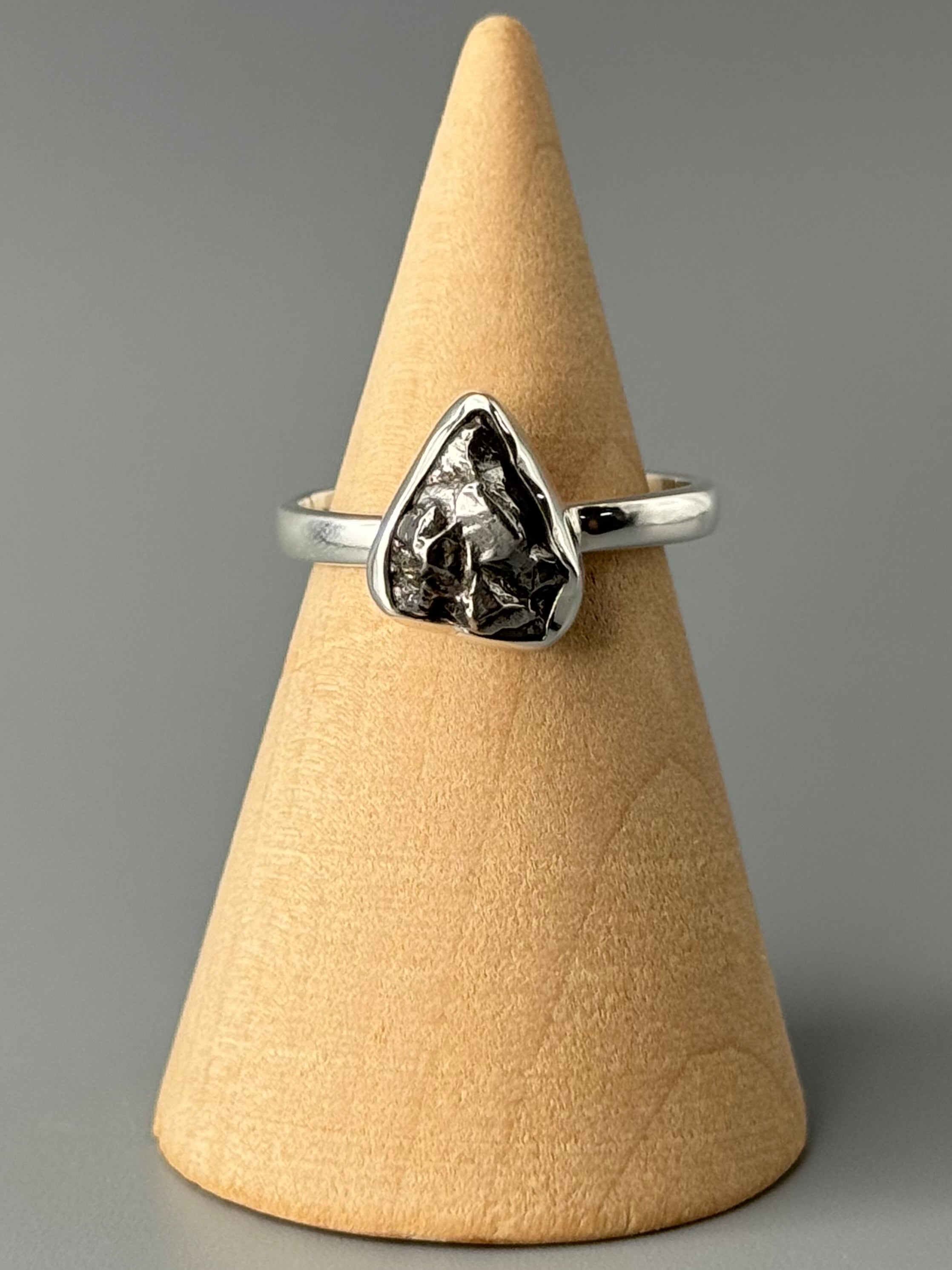 •METEORITE - FREEFORM - 1• simple bezel silver ring (various sizes)