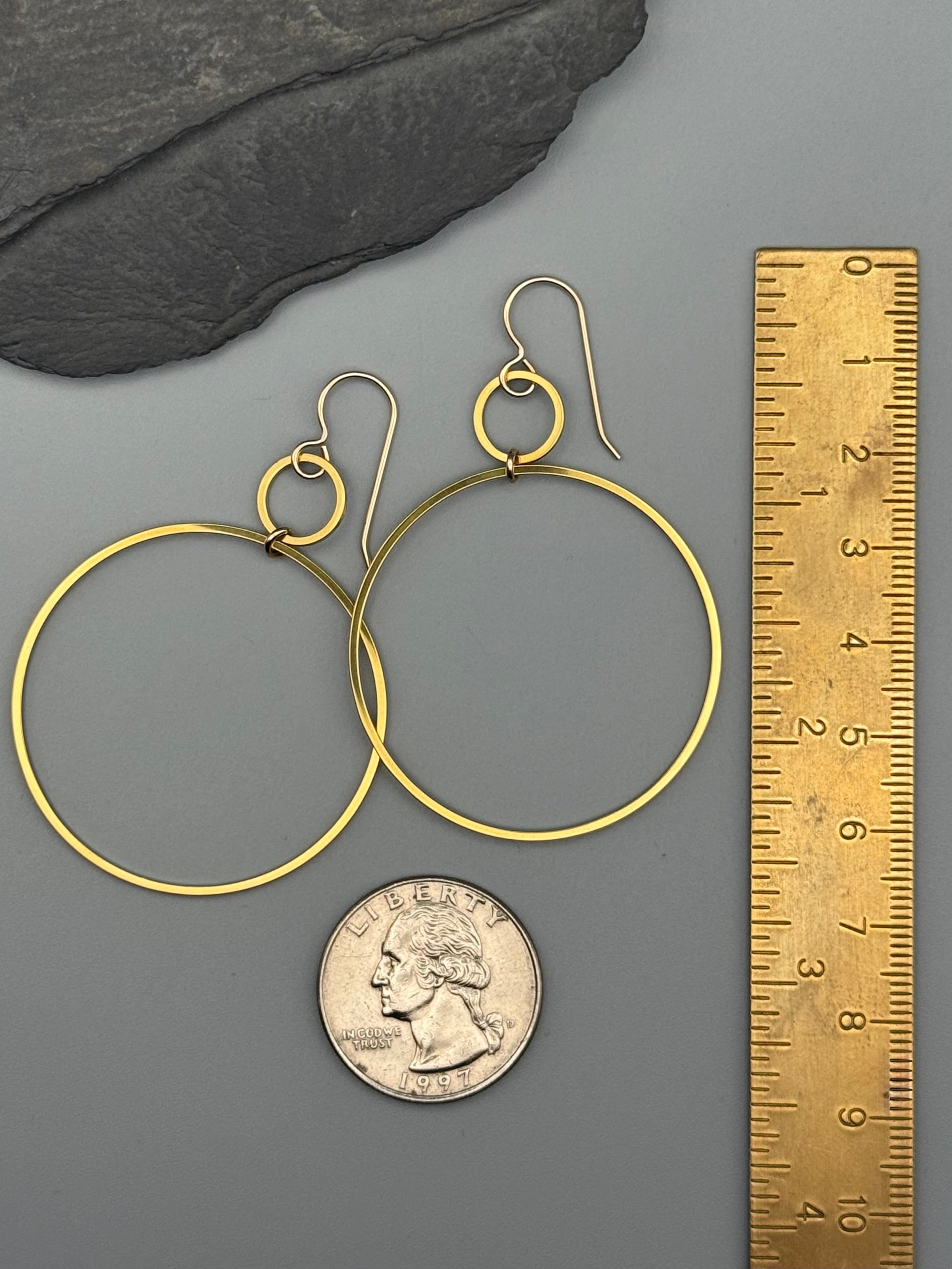 •EQUA-ORBIT LARGE• gold dangle earrings