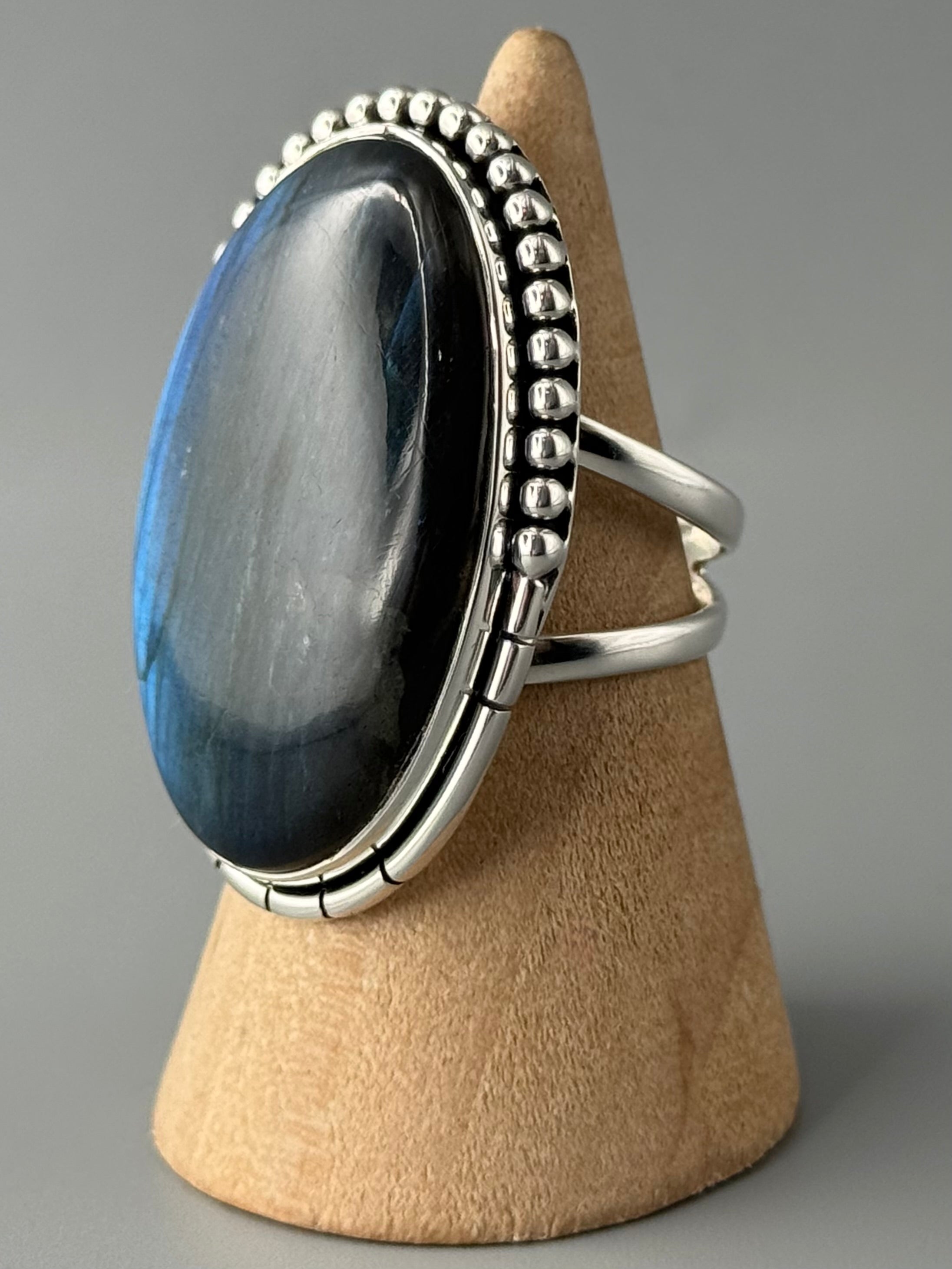 •LABRADORITE - CANYON• sterling silver ring (size 8)