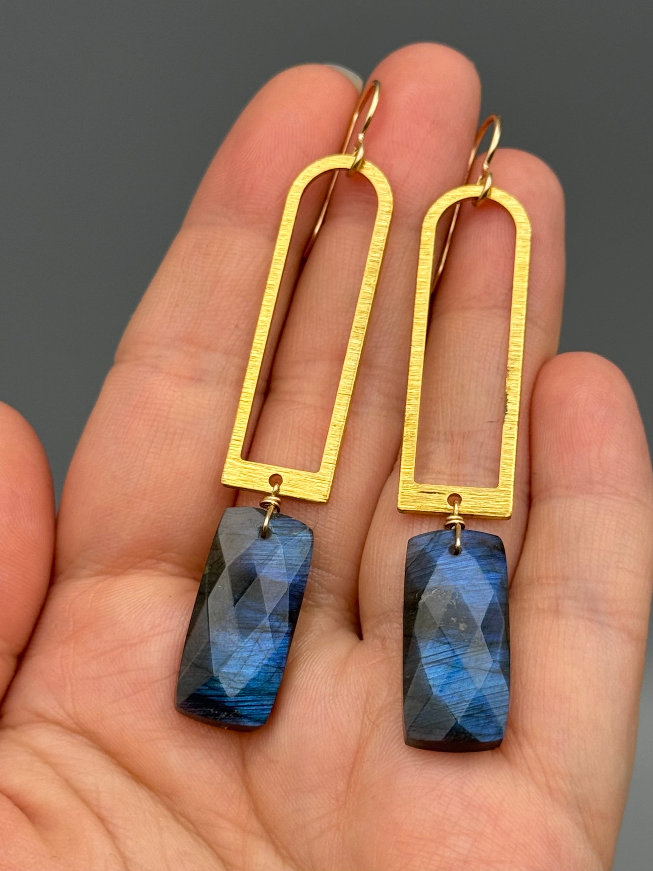 •PORTAL• labradorite + gold earrings
