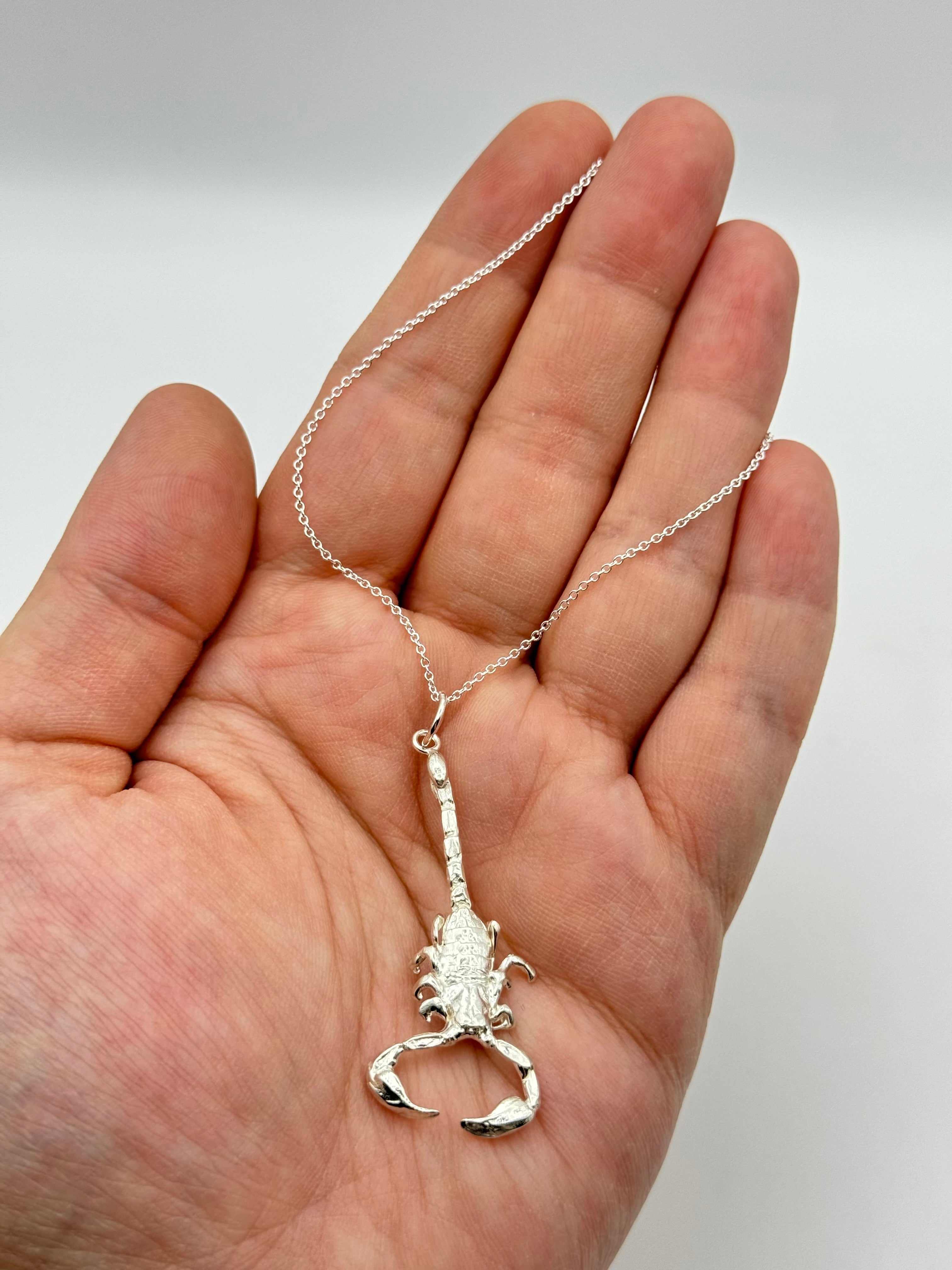 •SCORPION CAST• silver necklace