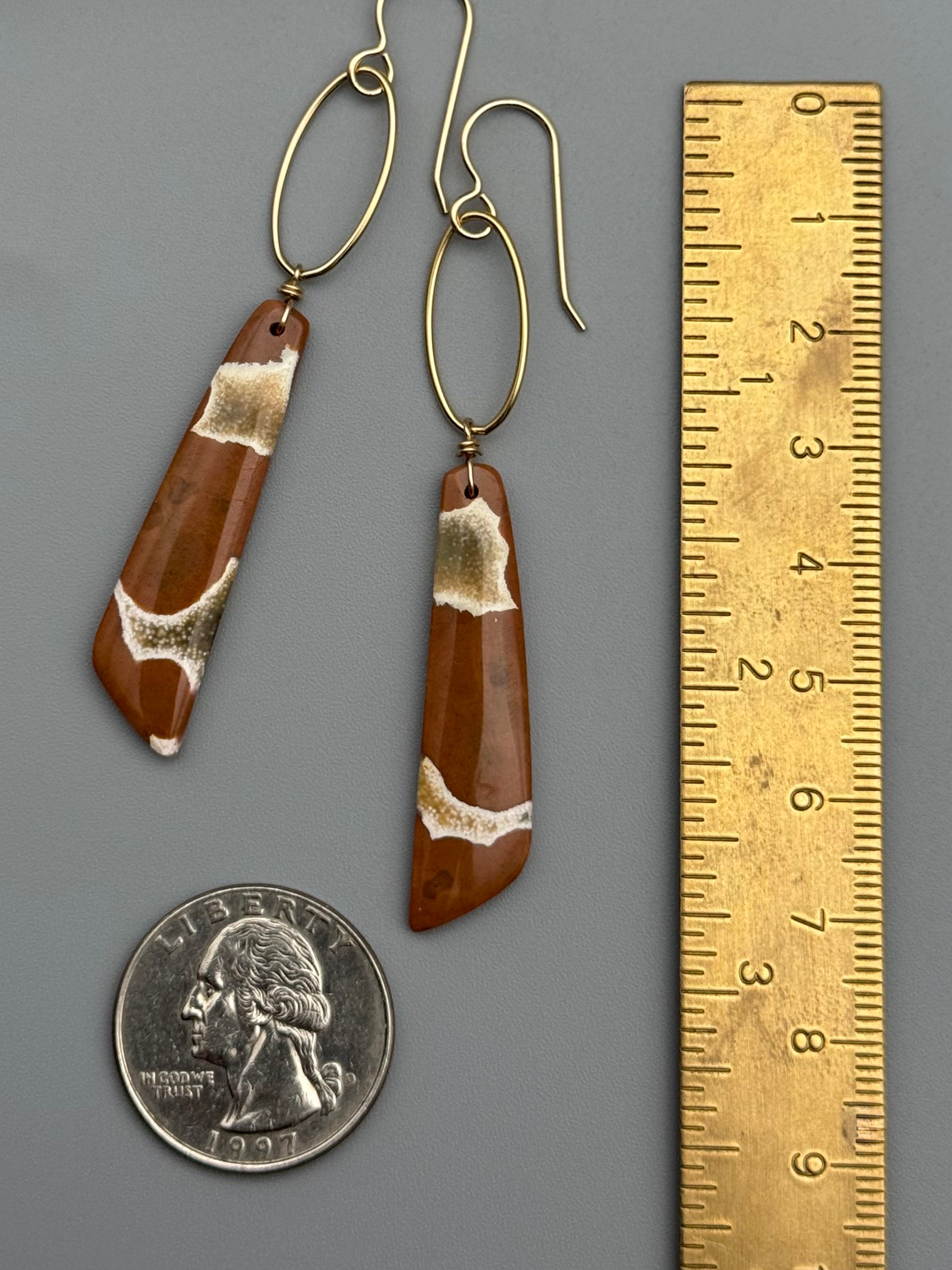 •IO• jasper wing + gold earrings