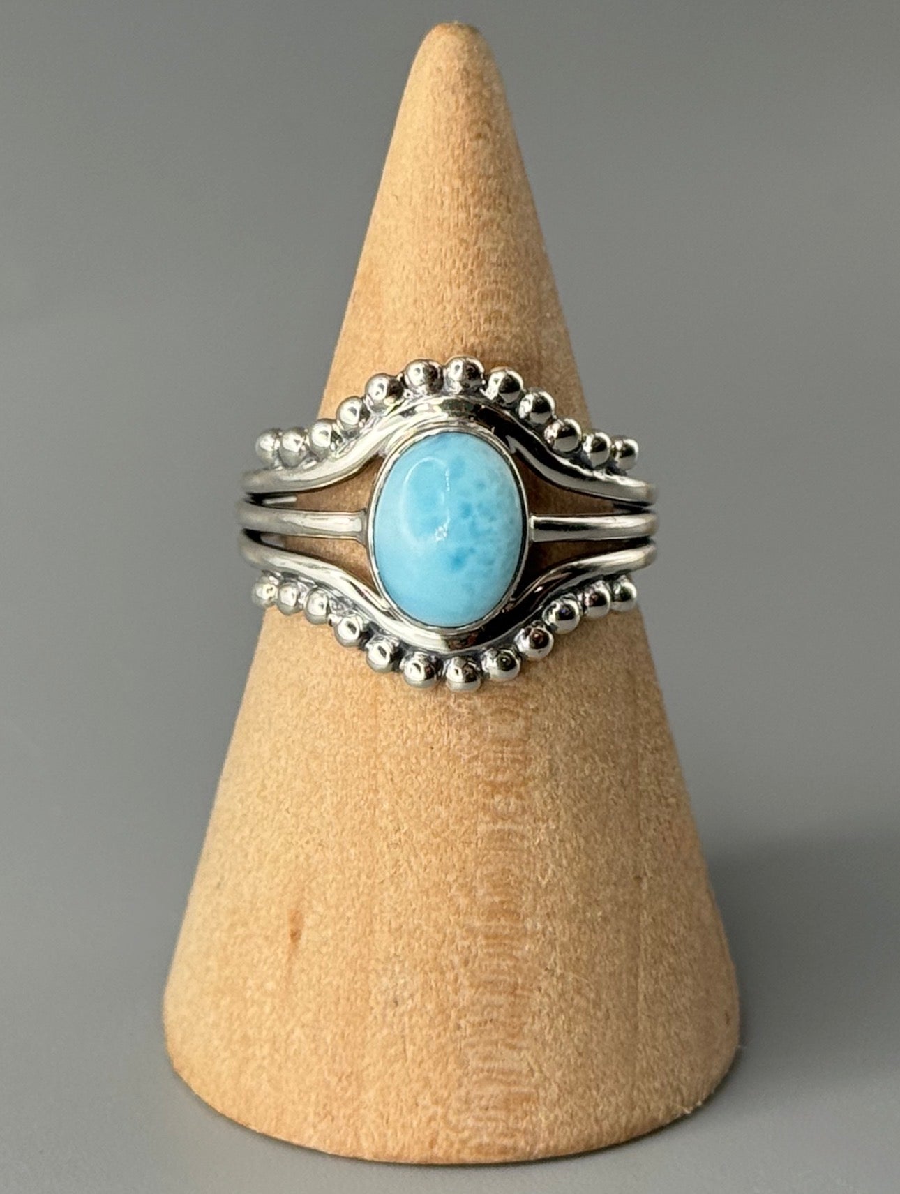 •LARIMAR - EYE OF THE STORM• sterling silver ring (various sizes)