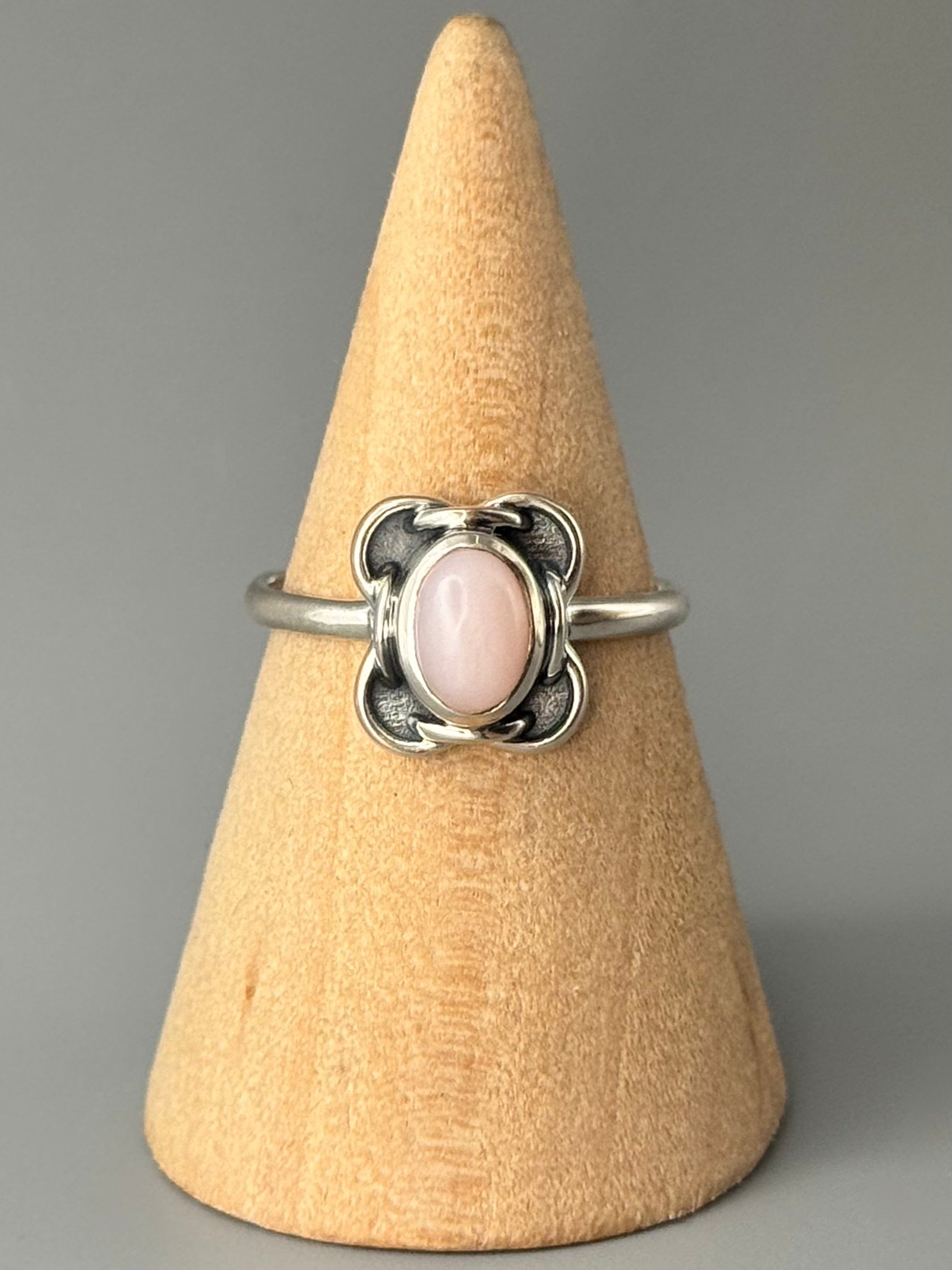 •PINK OPAL - MARIPOSA• sterling silver ring (size 8)