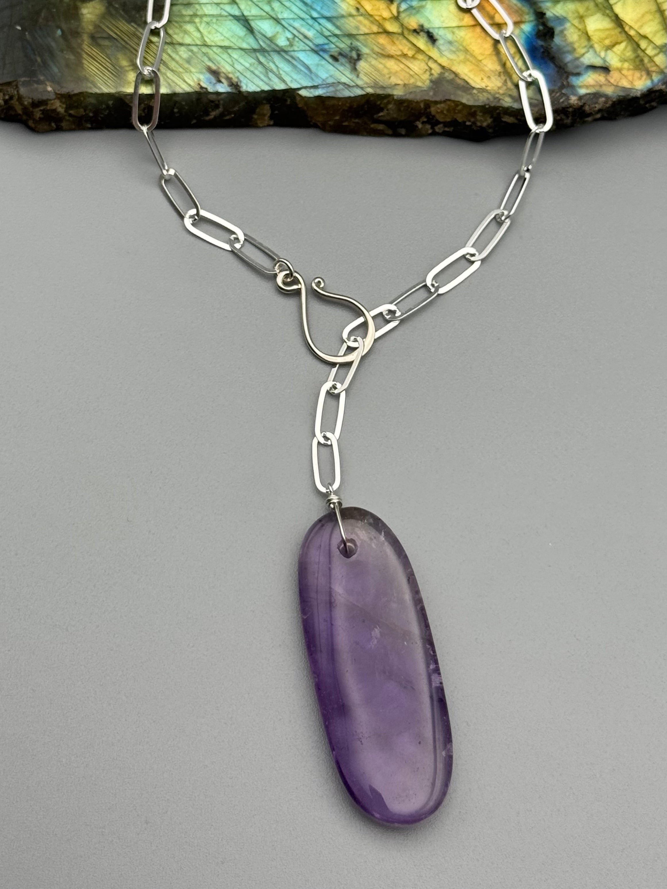 •LINKED• ametrine + silver necklace (ADJ to 19")