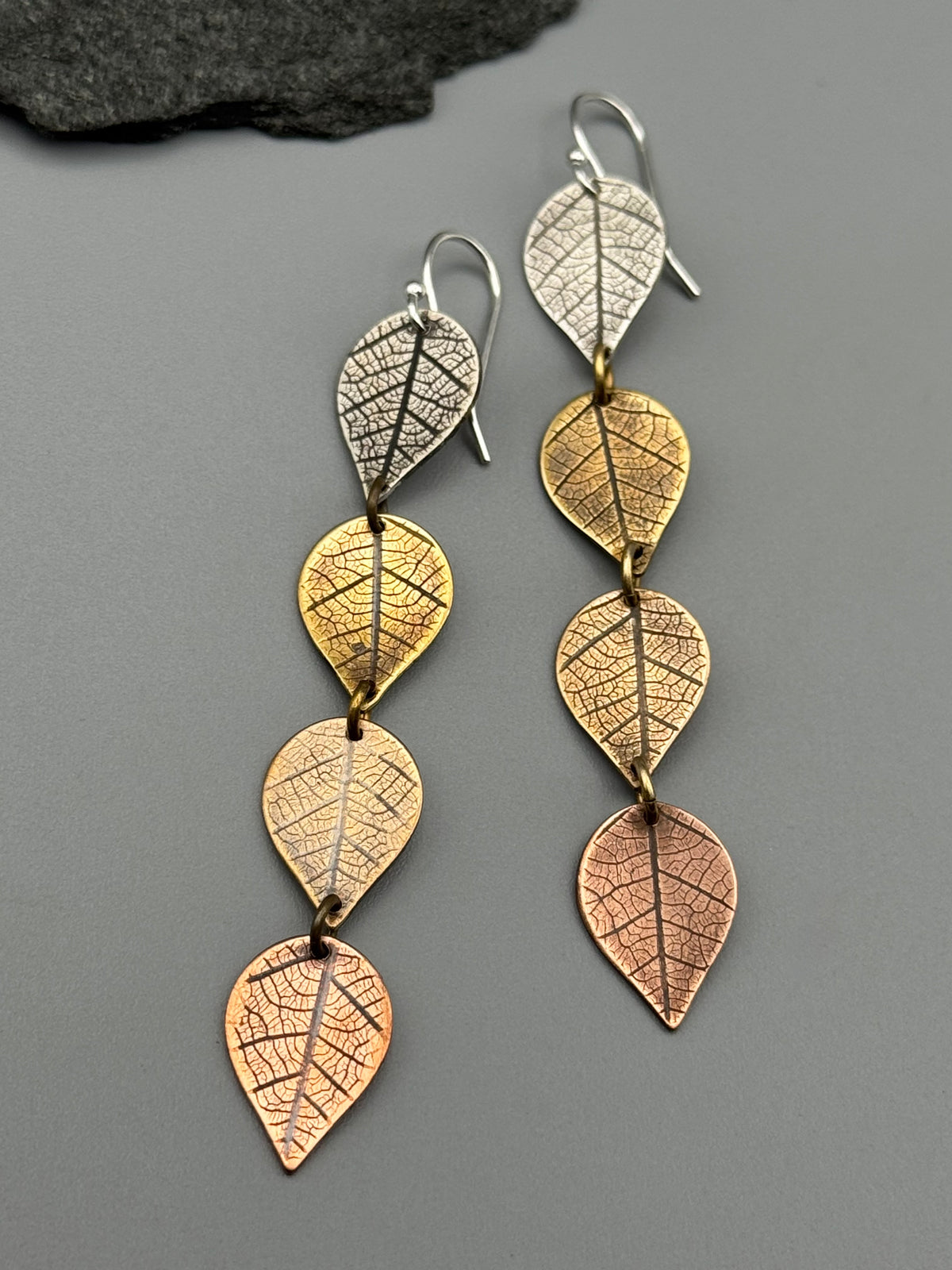•NATURE'S RHYTHM• mixed metal dangle earrings