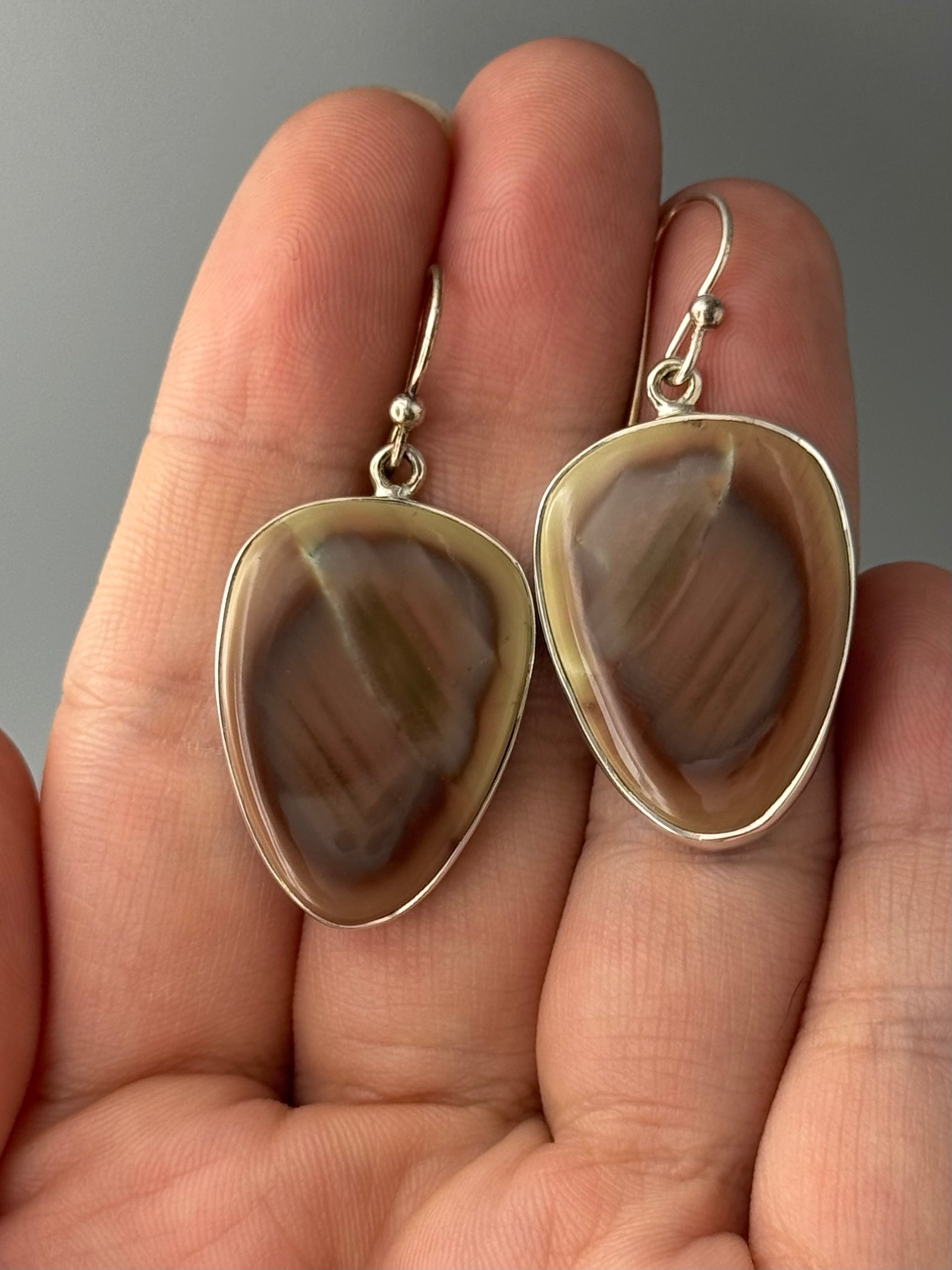 •IMPERIAL JASPER - ROUNDED SPEAR TEAR• silver dangle earrings