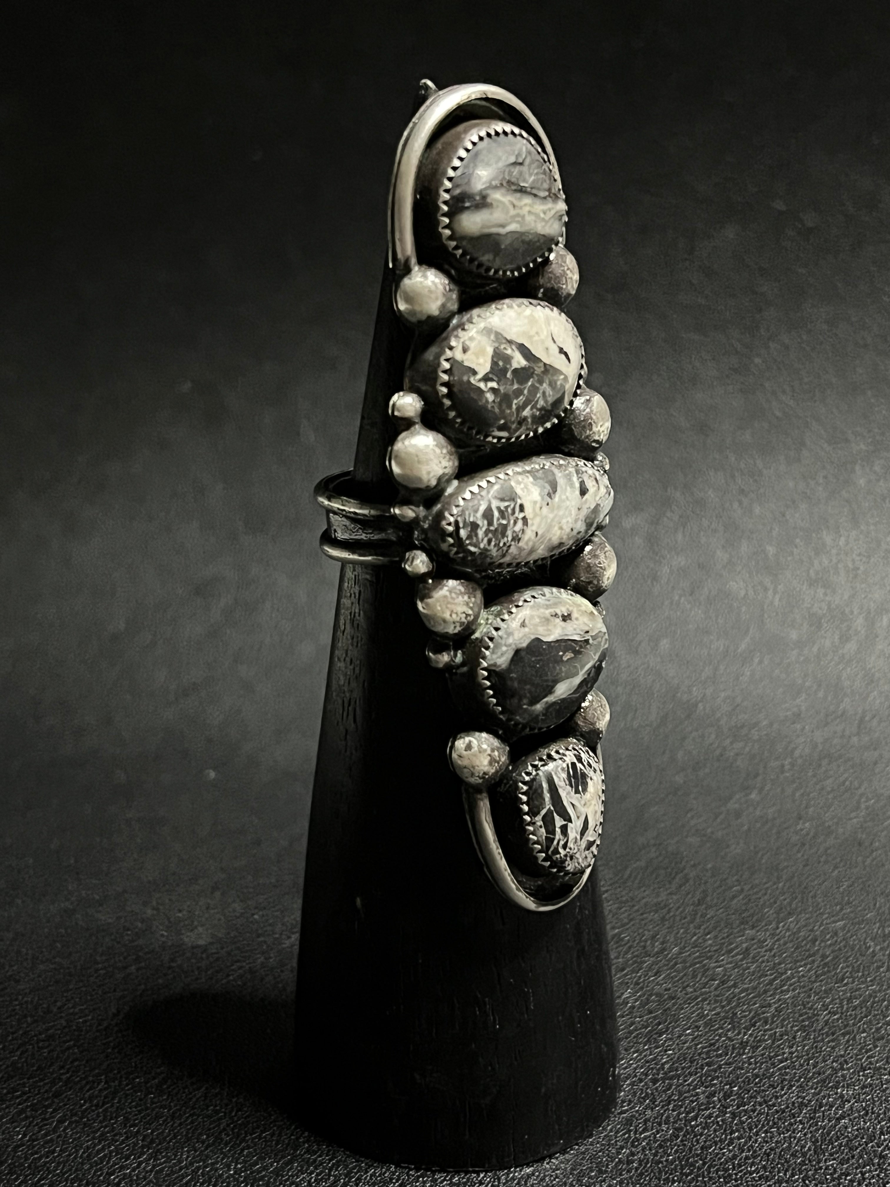 •CAIRN• white buffalo turquoise + silver ring - SIZE 9