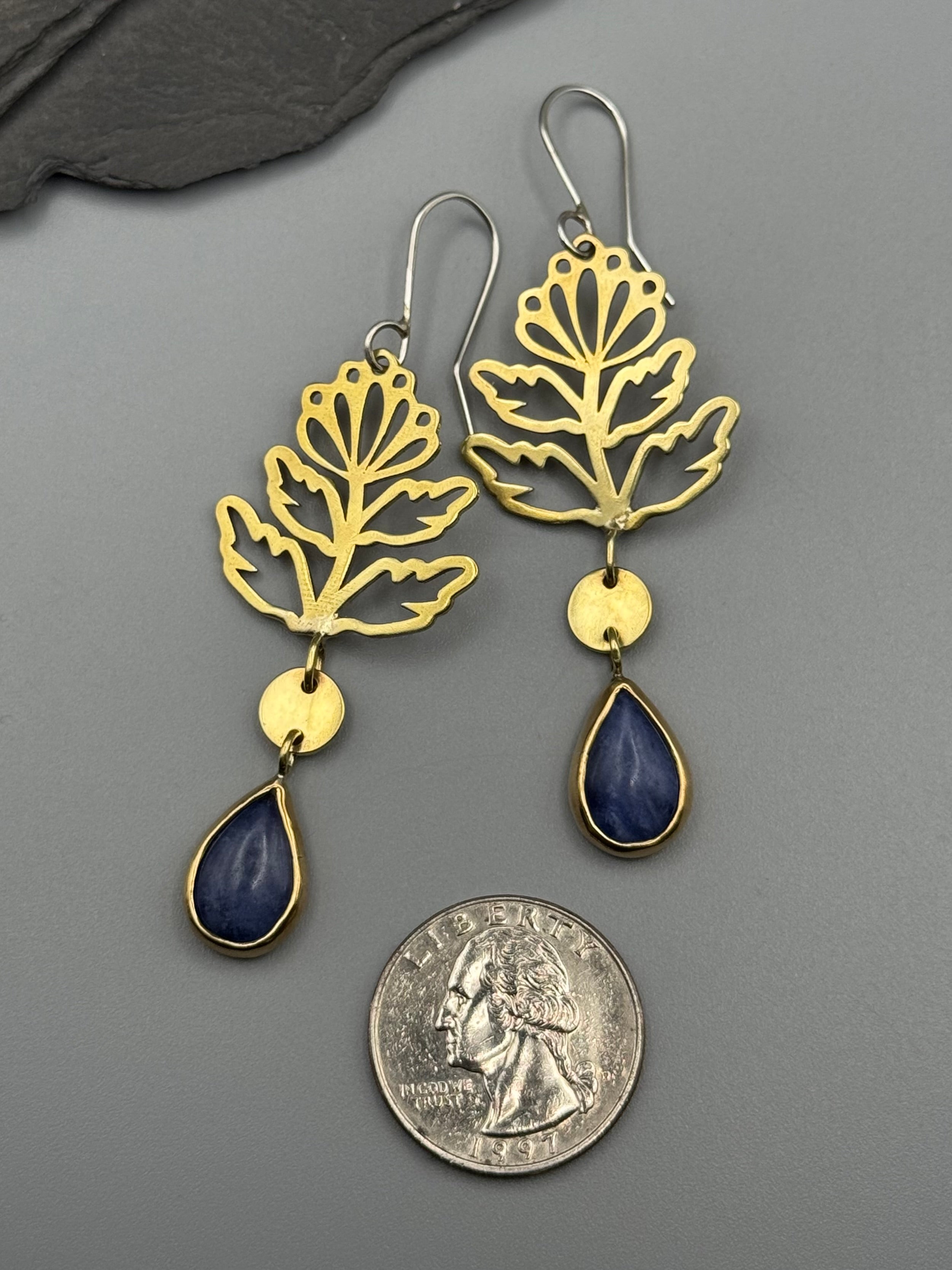 •FLORA• sodalite + brass dangle earrings