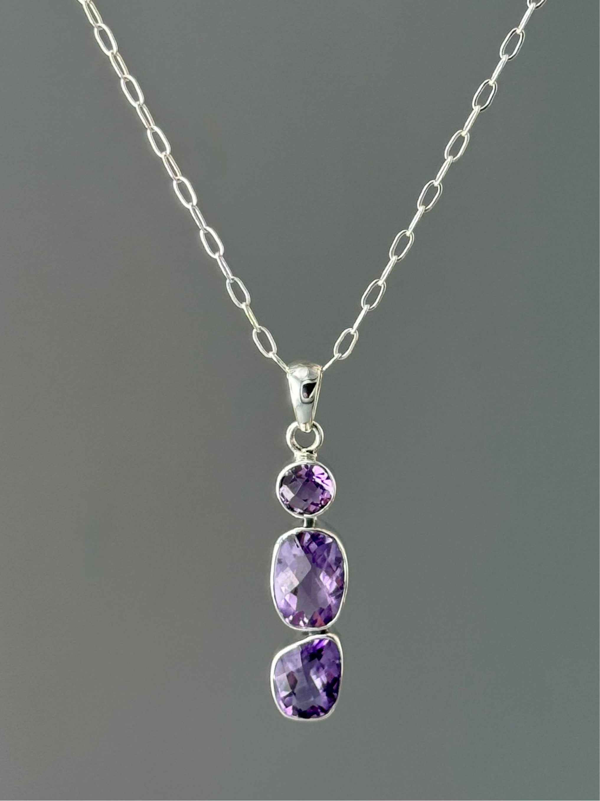 •AMETHYST - CAIRN• sterling silver pendant