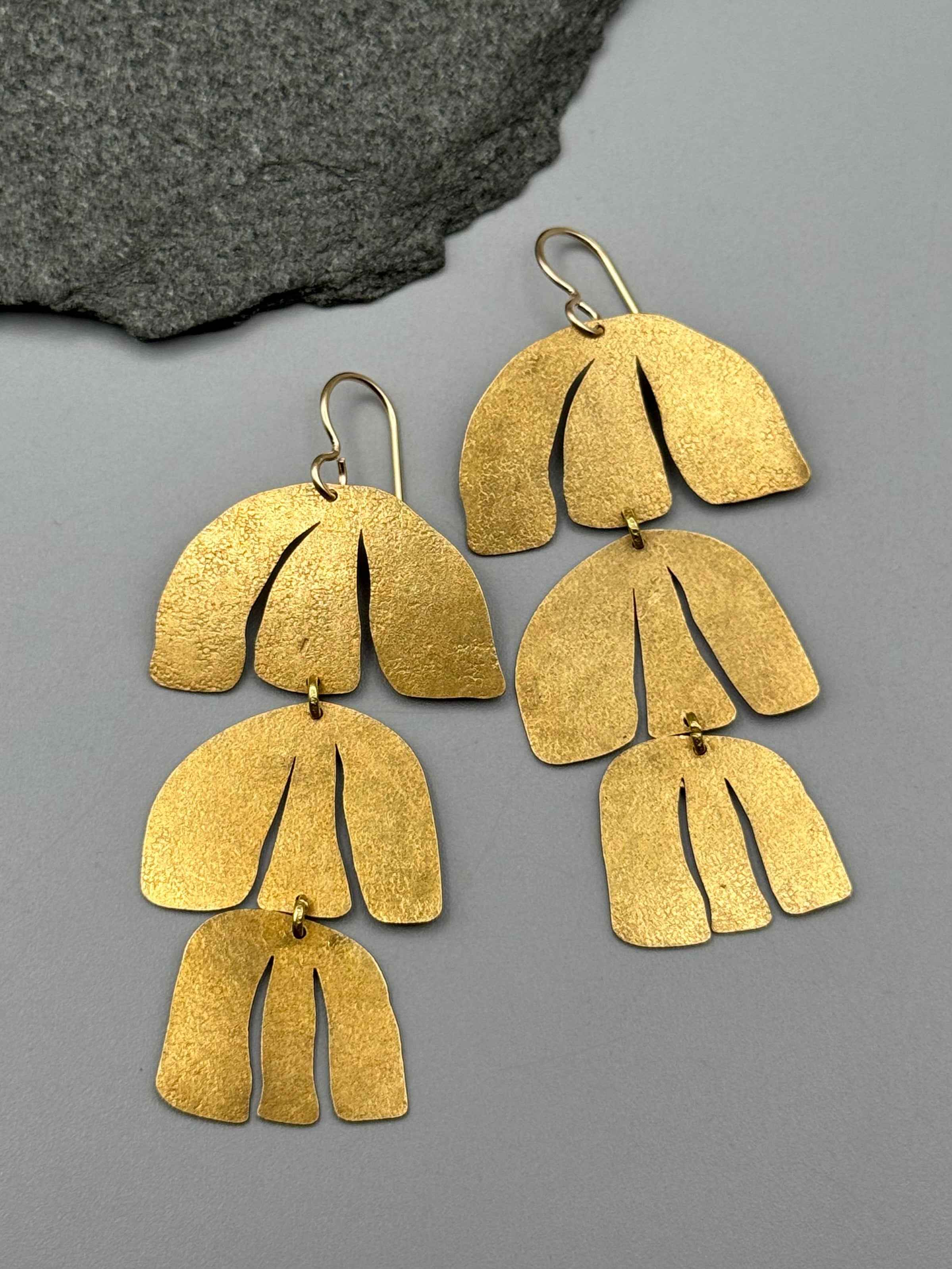 •ORCHID DANCE• gold dangle earrings