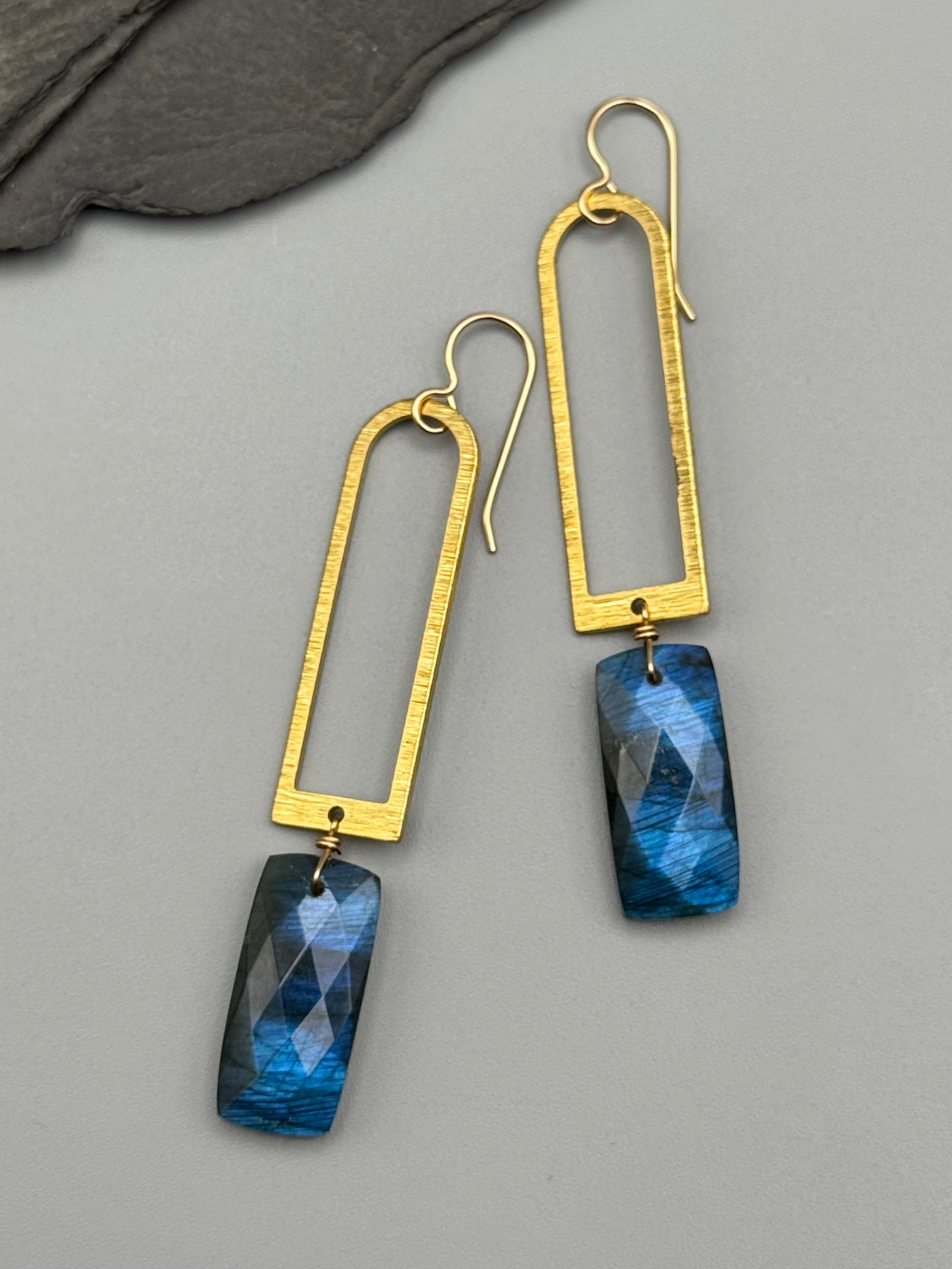 •PORTAL• labradorite + gold earrings