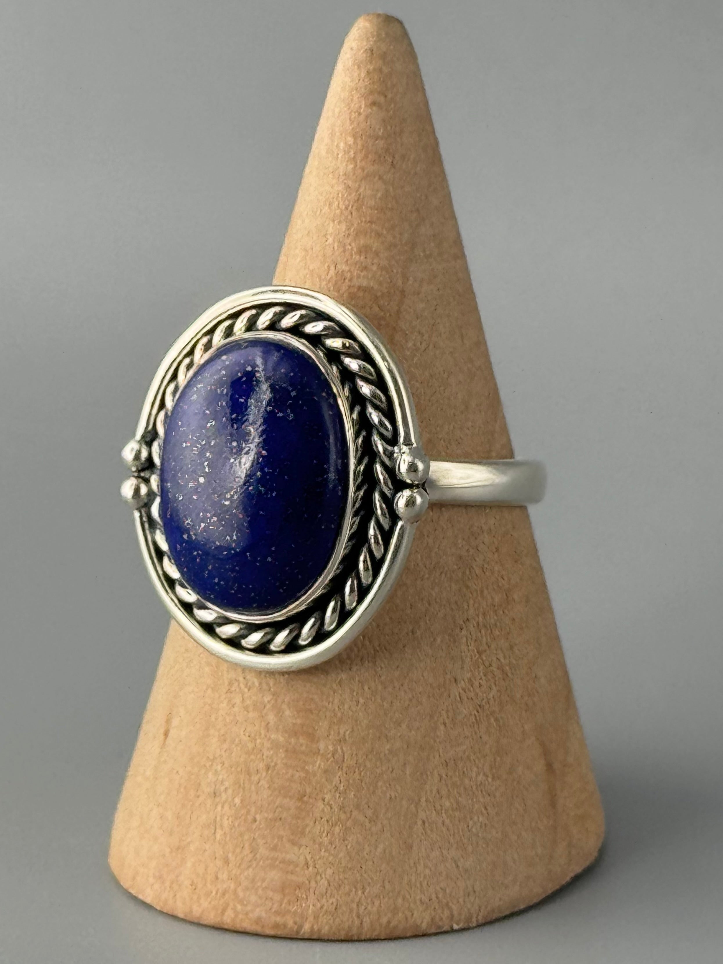 •LAPIS LAZULI - NAUTICAL• sterling silver ring (size 8.75)