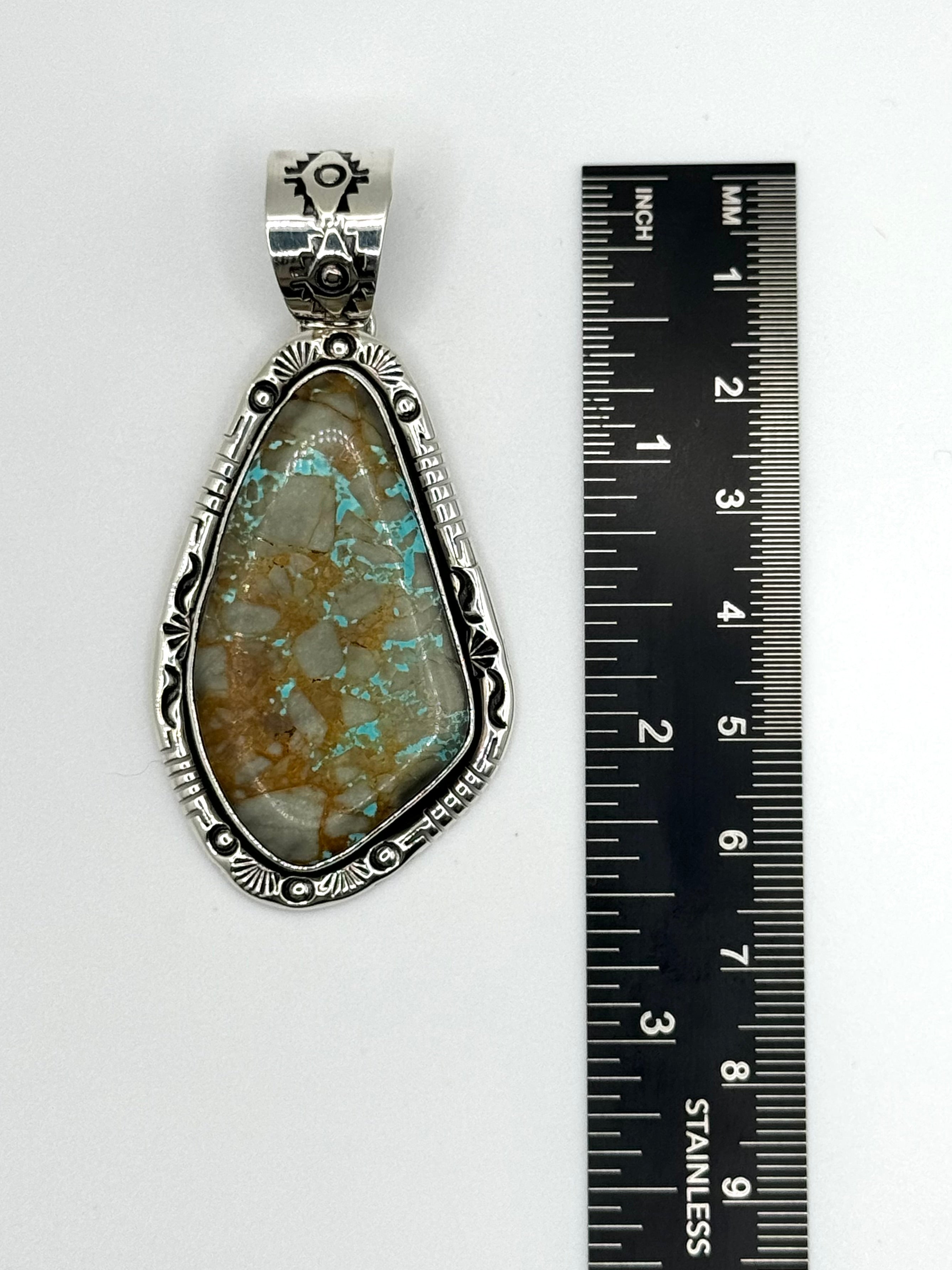 •TURQUOISE - 2• Navajo silver pendant