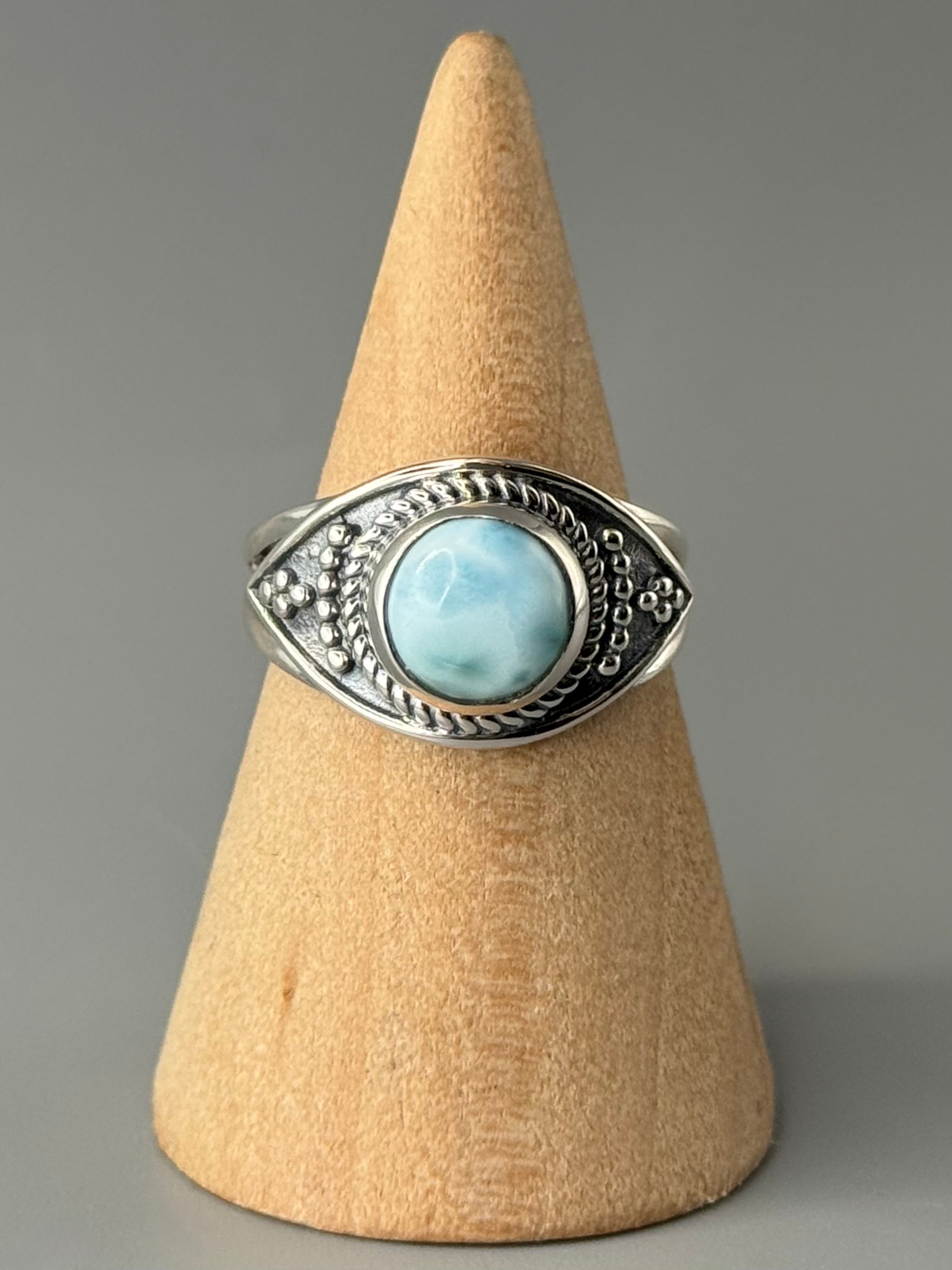 •LARIMAR - OJO• sterling silver ring (various sizes)