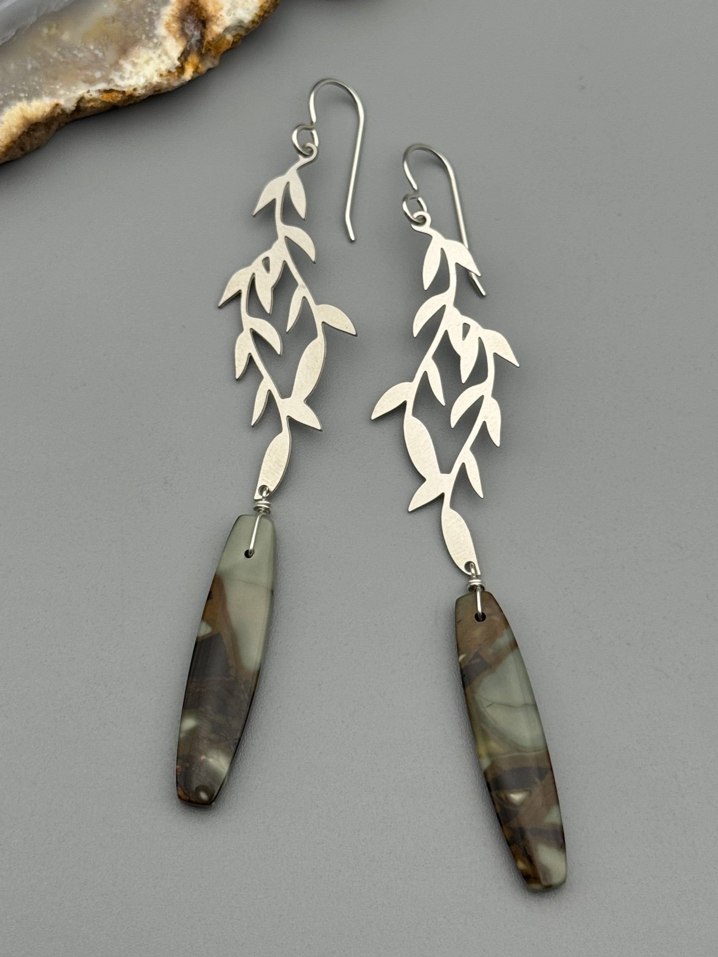 •WEEPING WILLOW• picasso jasper + silver earrings