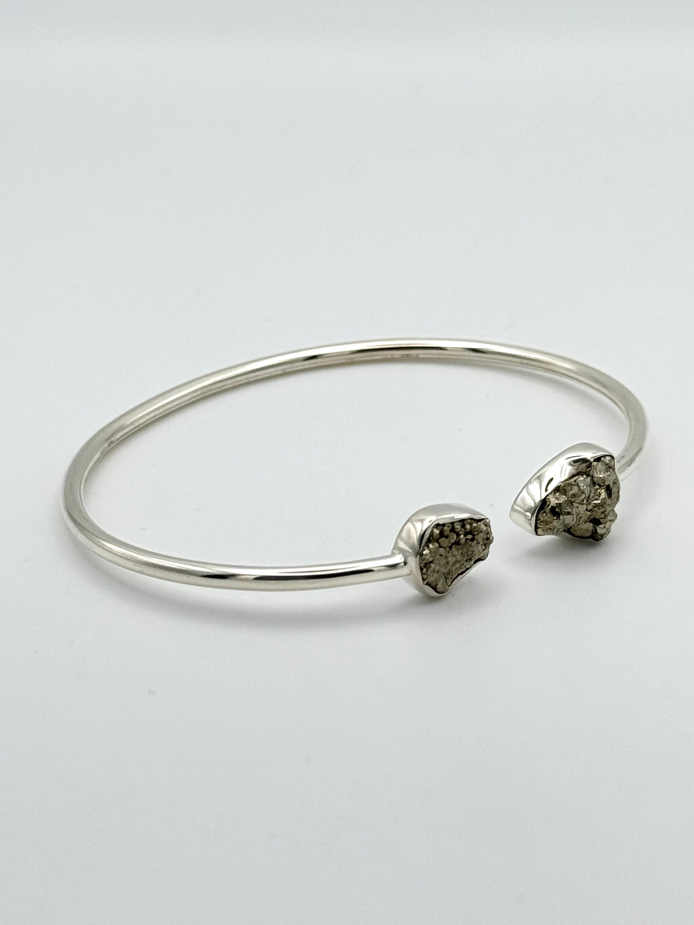 •ORGANIC FREEFORMS• pyrite + silver twist-on cuff bracelet