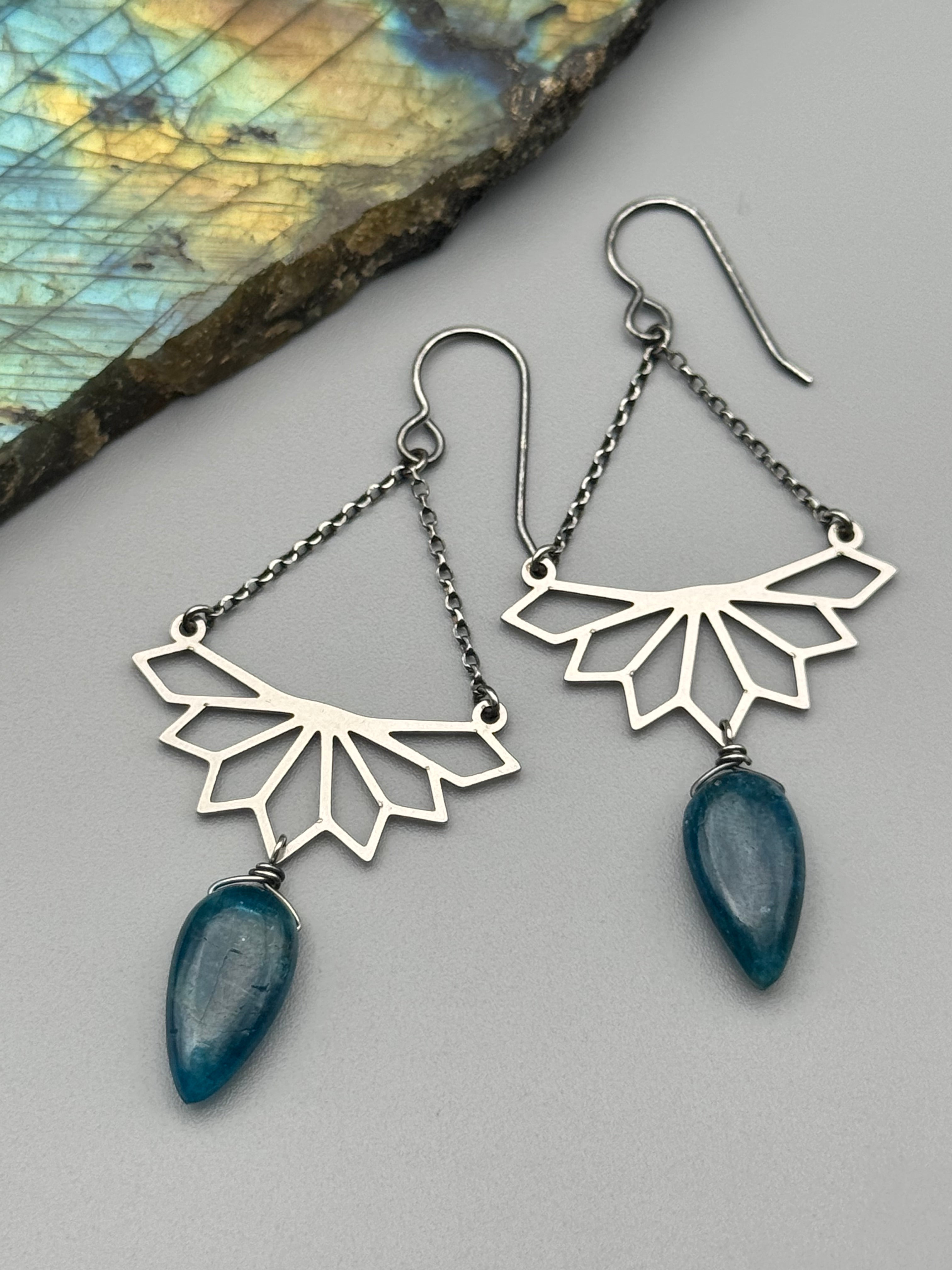 •RISE ABOVE• apatite + silver earrings