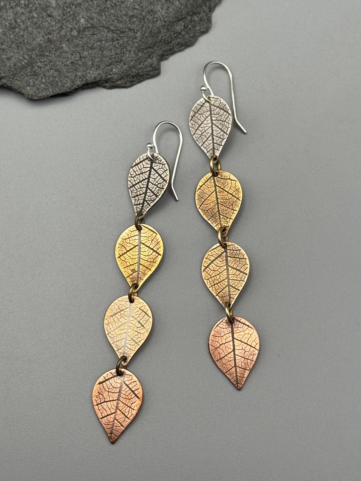 •NATURE'S RHYTHM• mixed metal dangle earrings