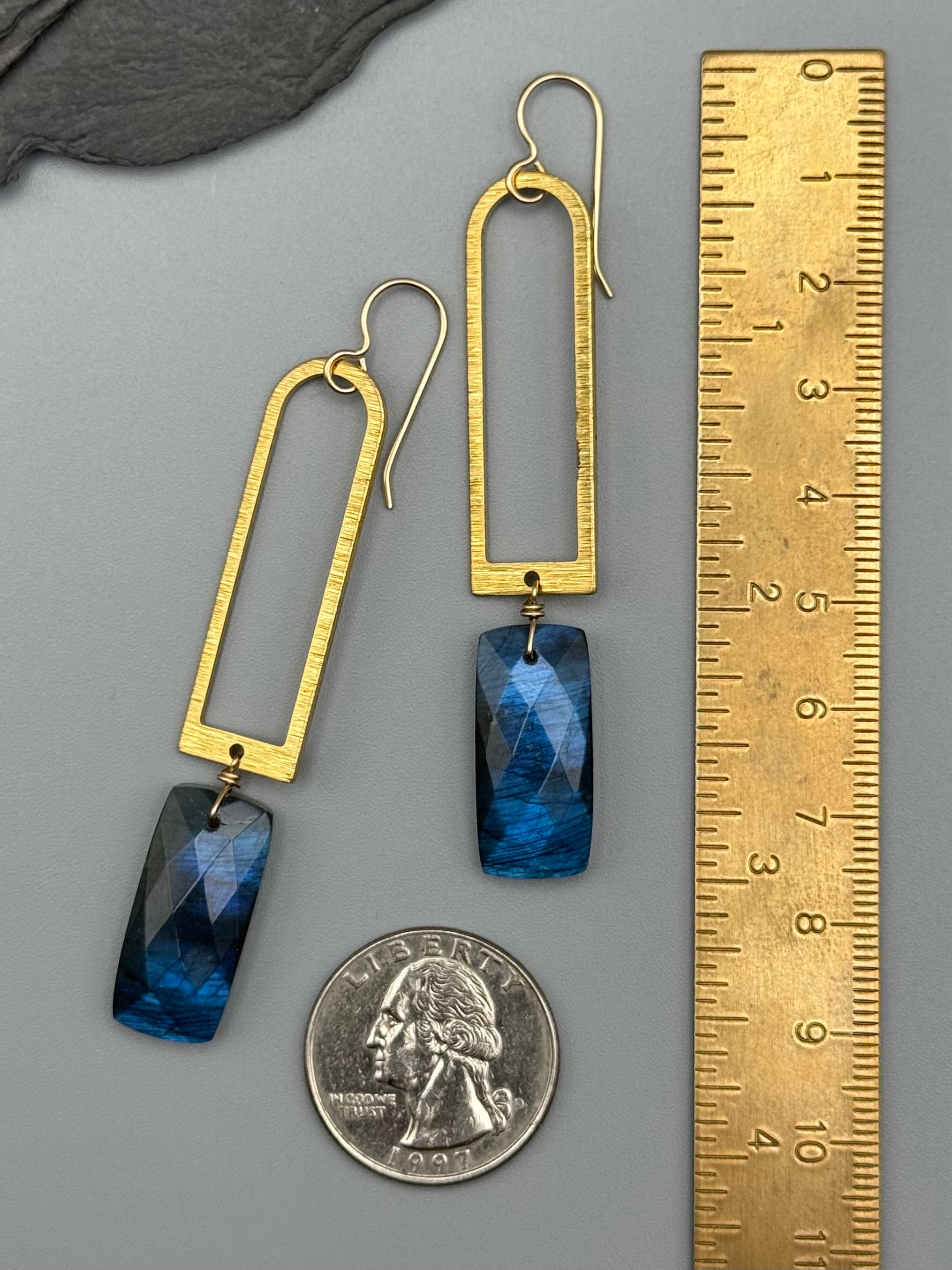 •PORTAL• labradorite + gold earrings