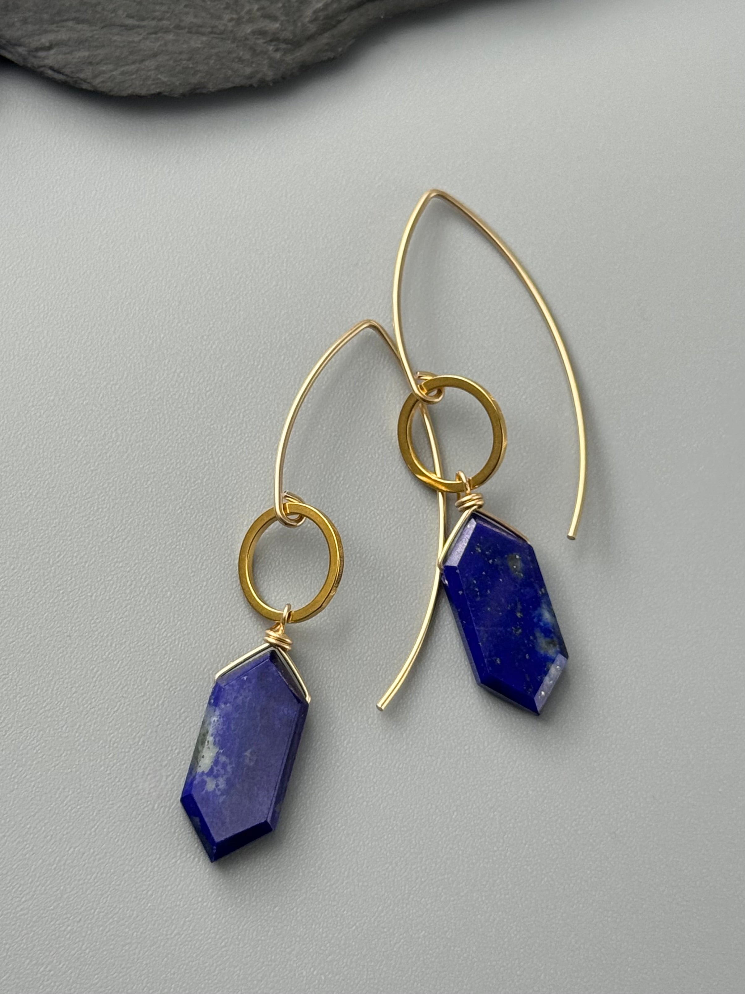 •LUNA• lapis lazuli + gold earrings