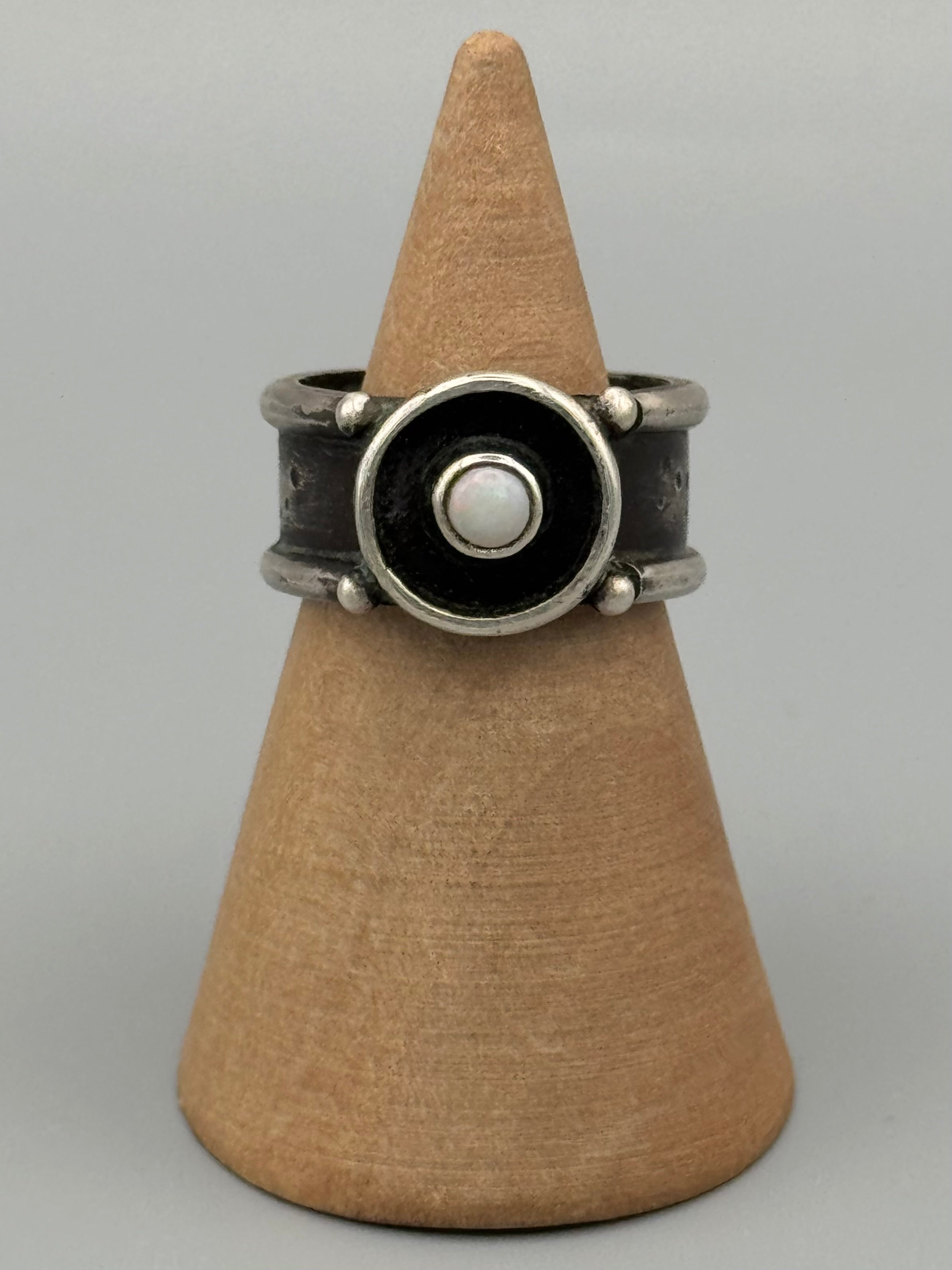 •BITTY• opal + silver ring (size 6.75)