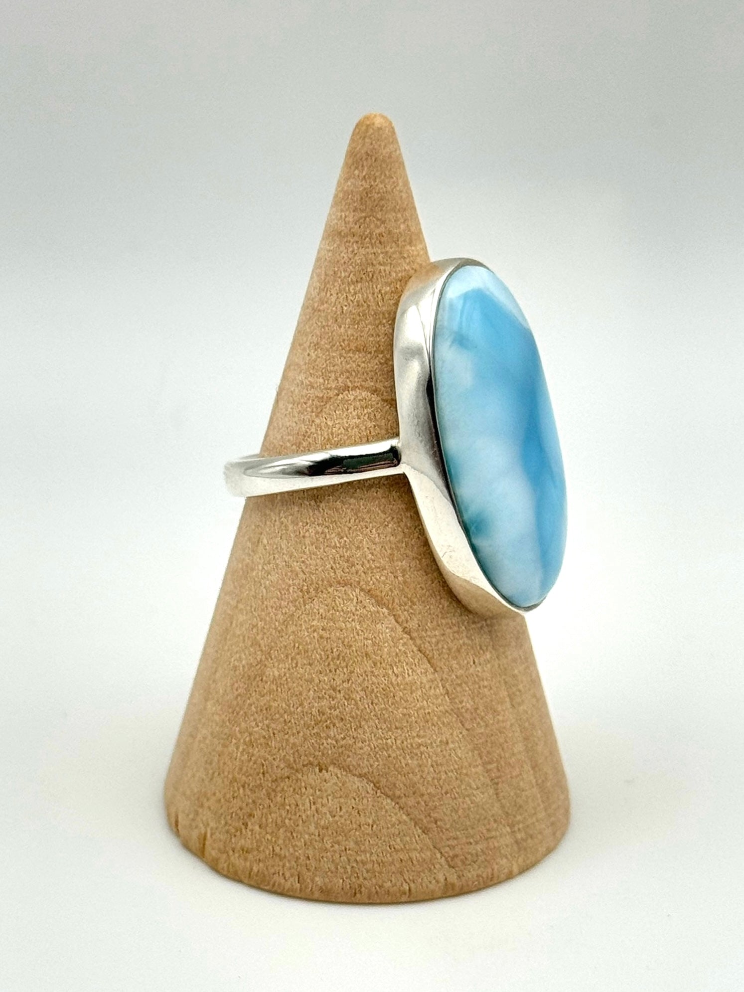 •LARIMAR - LARGER OVAL• silver ring (size 7.25)