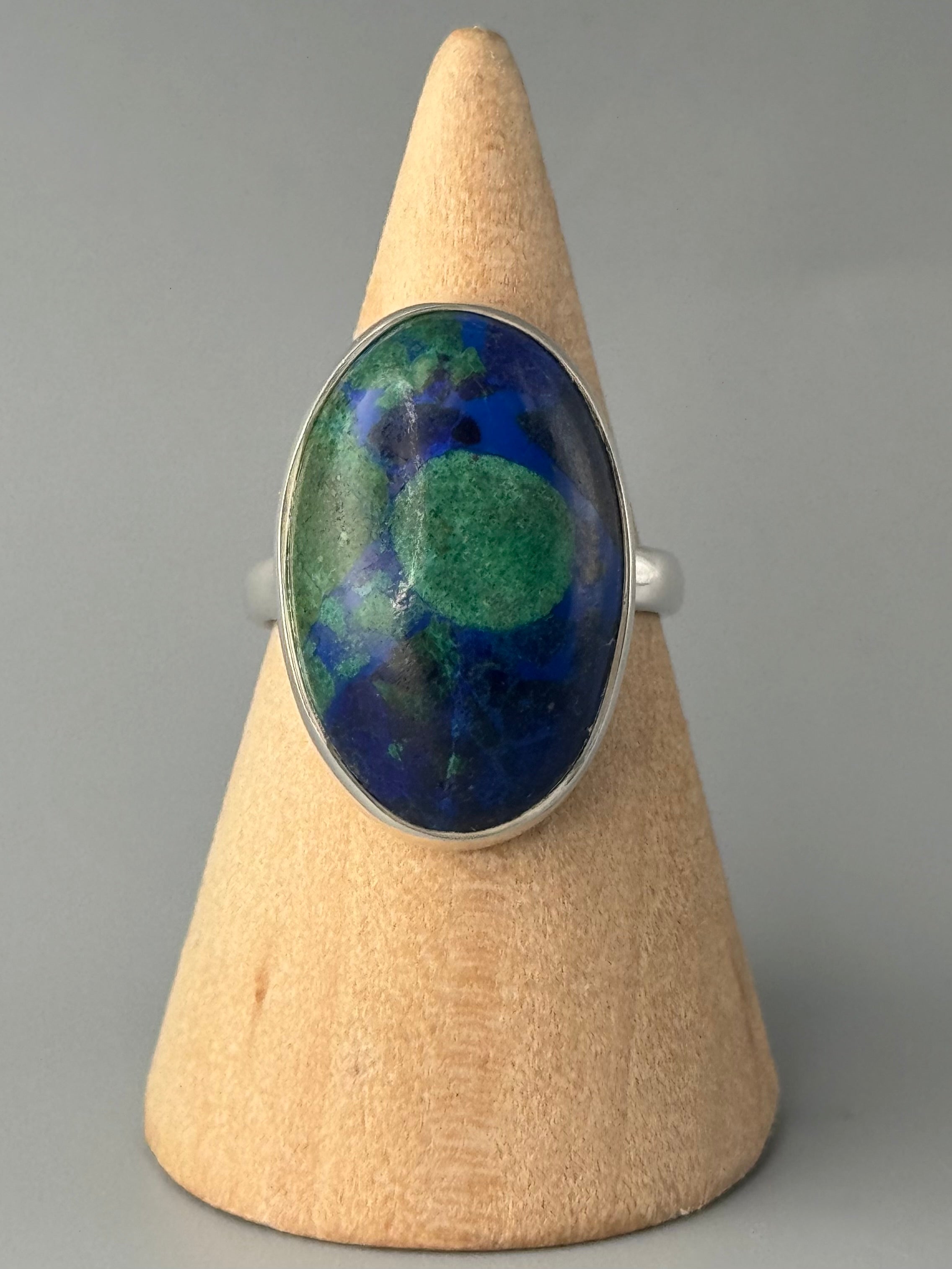 •AZURITE MALACHITE - OVAL• sterling silver ring (size 8.25)