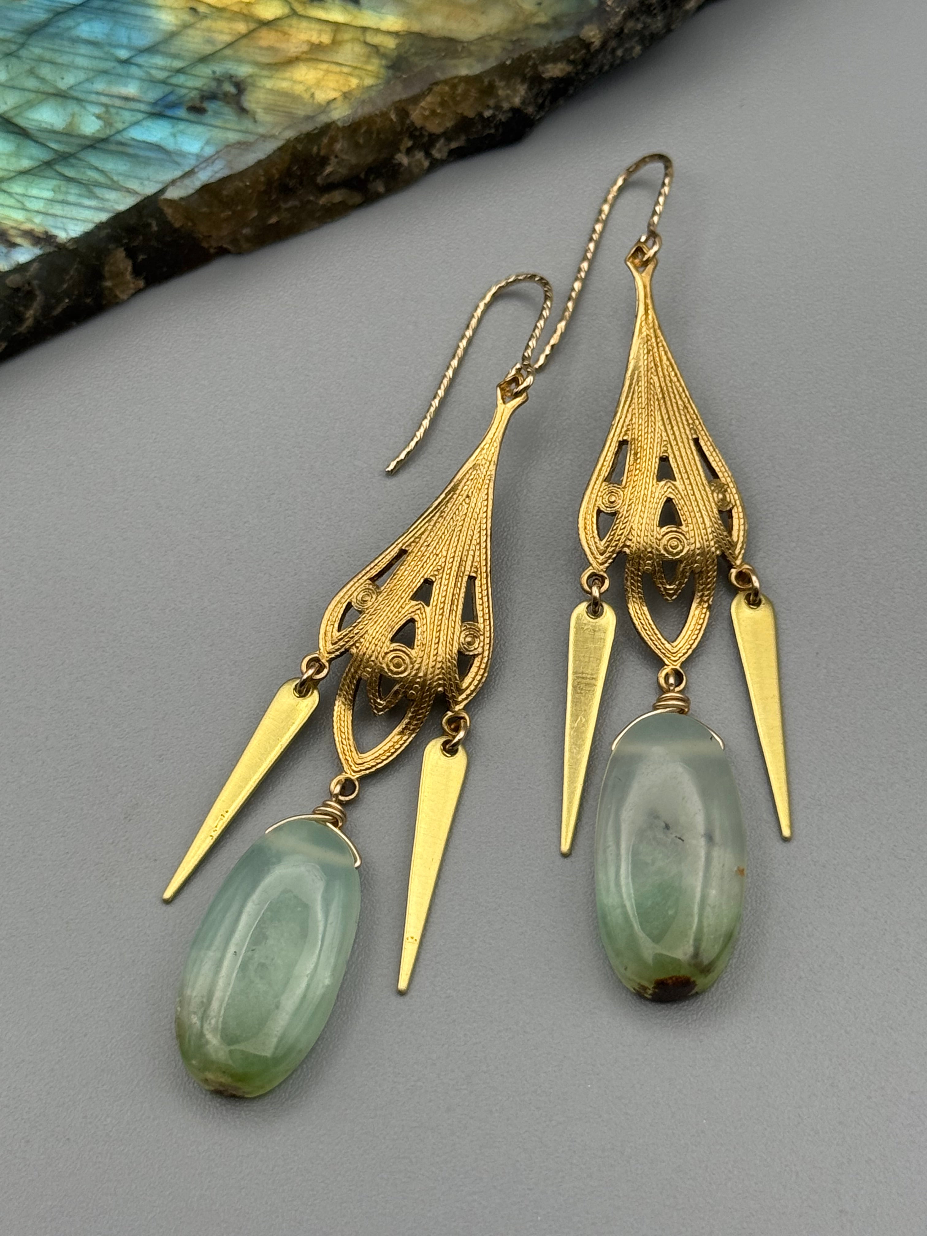 •ANTOINETTE• chrysoprase + gold earrings