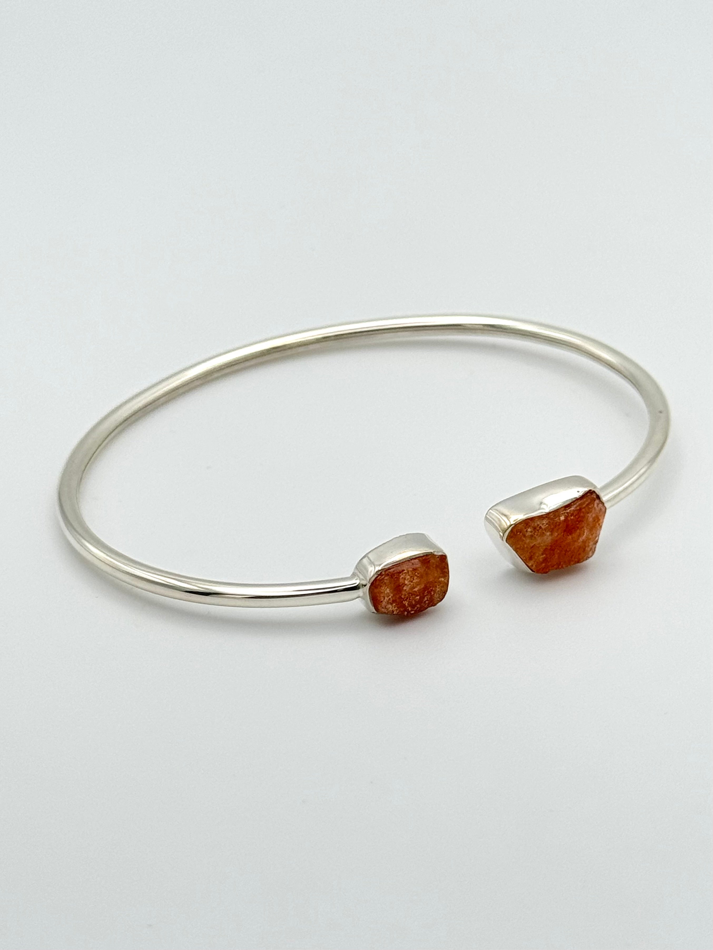 •ORGANIC FREEFORMS• sunstone + silver twist-on cuff bracelet