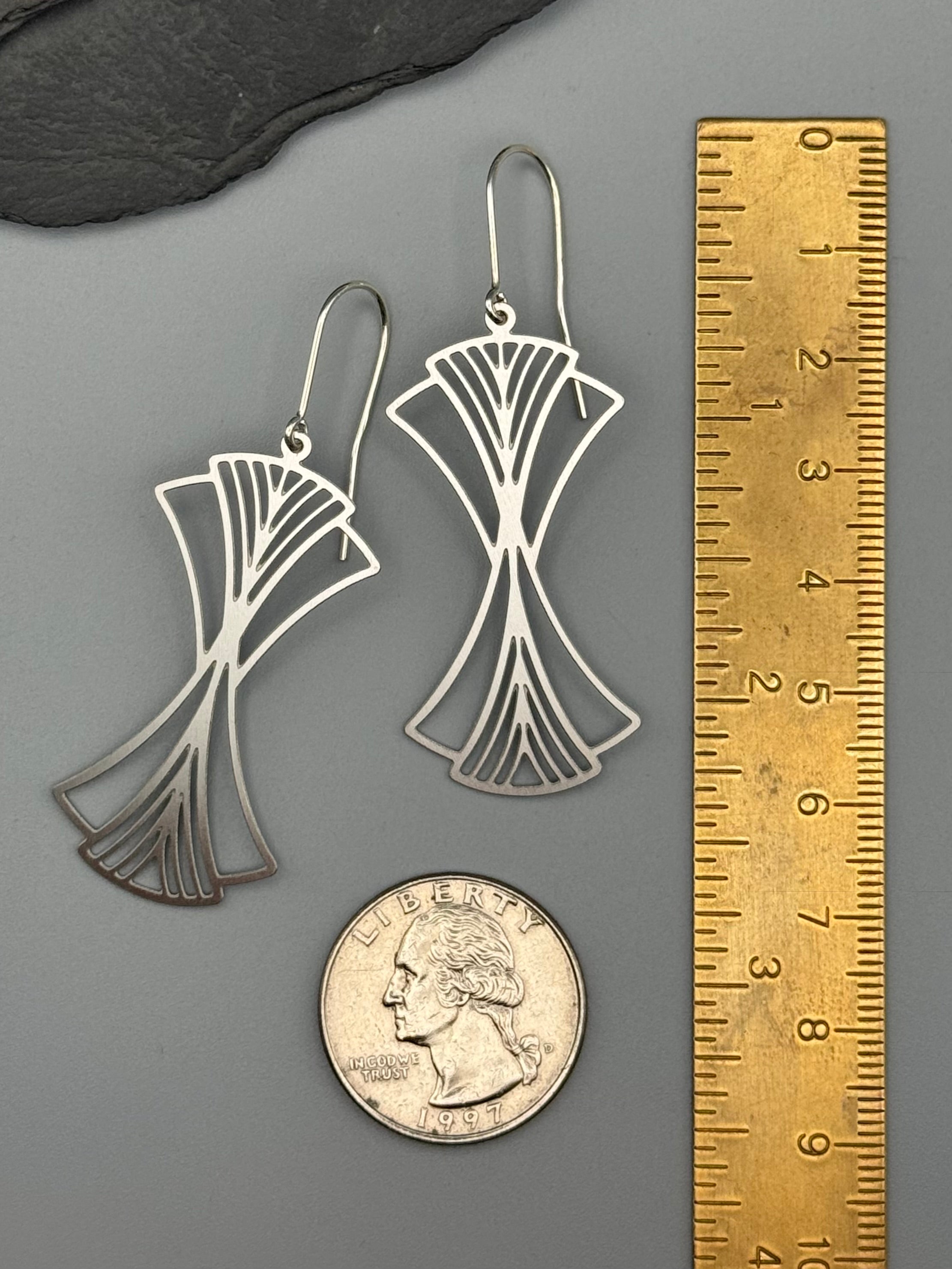 •TIME WARP• silver dangle earrings