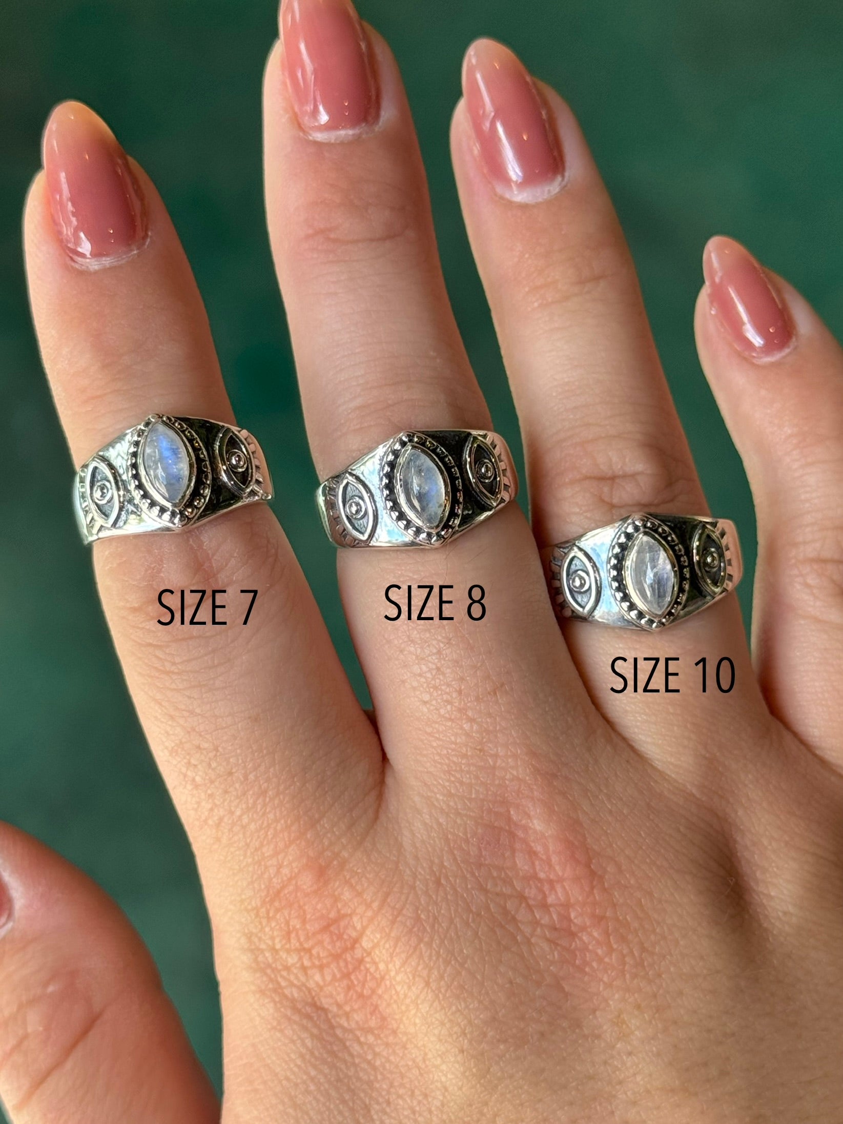 •RAINBOW MOONSTONE - GAZE• sterling silver ring (various sizes)