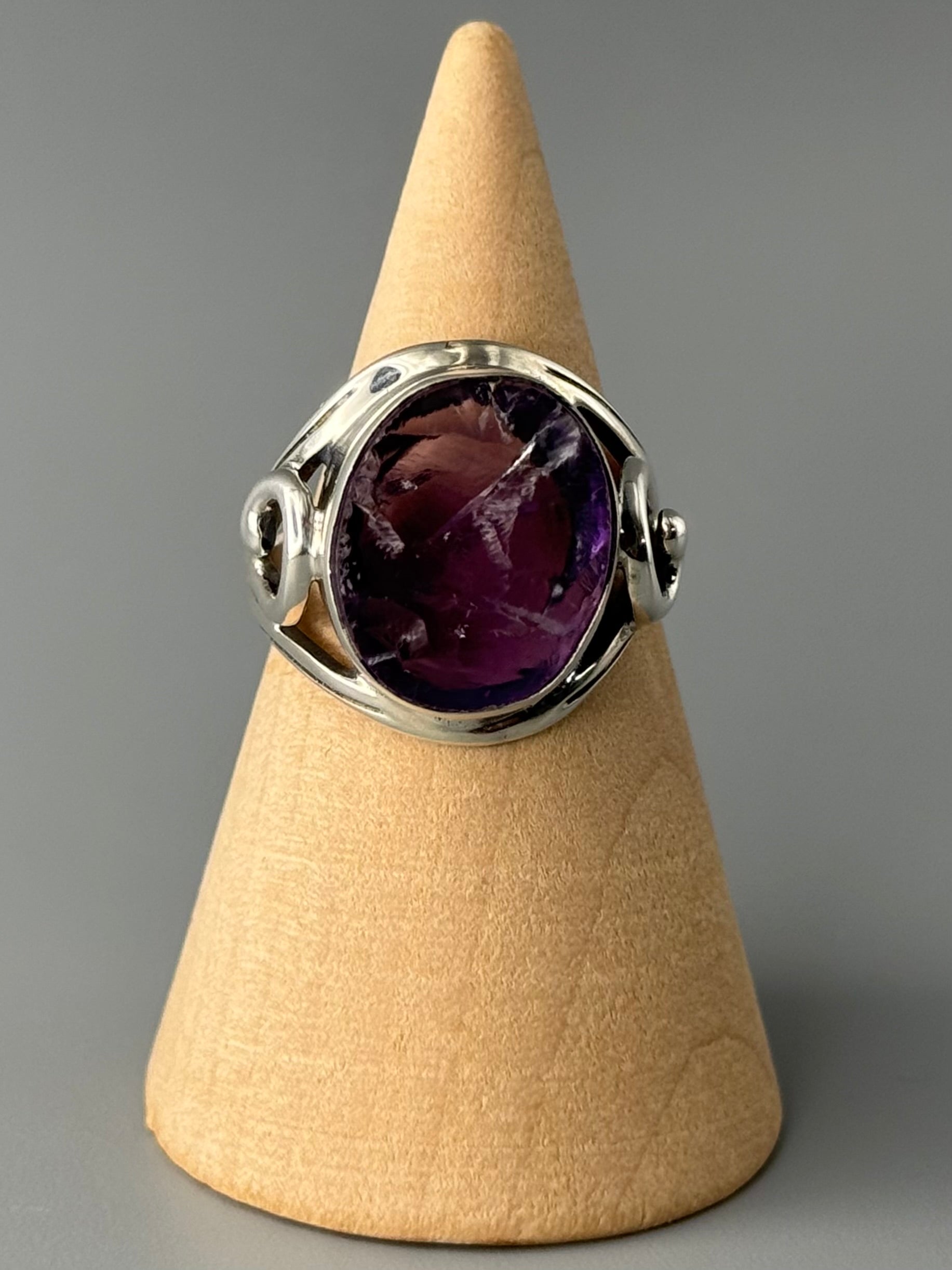 •AMETHYST - CLARA• decorative band silver ring (various sizes)