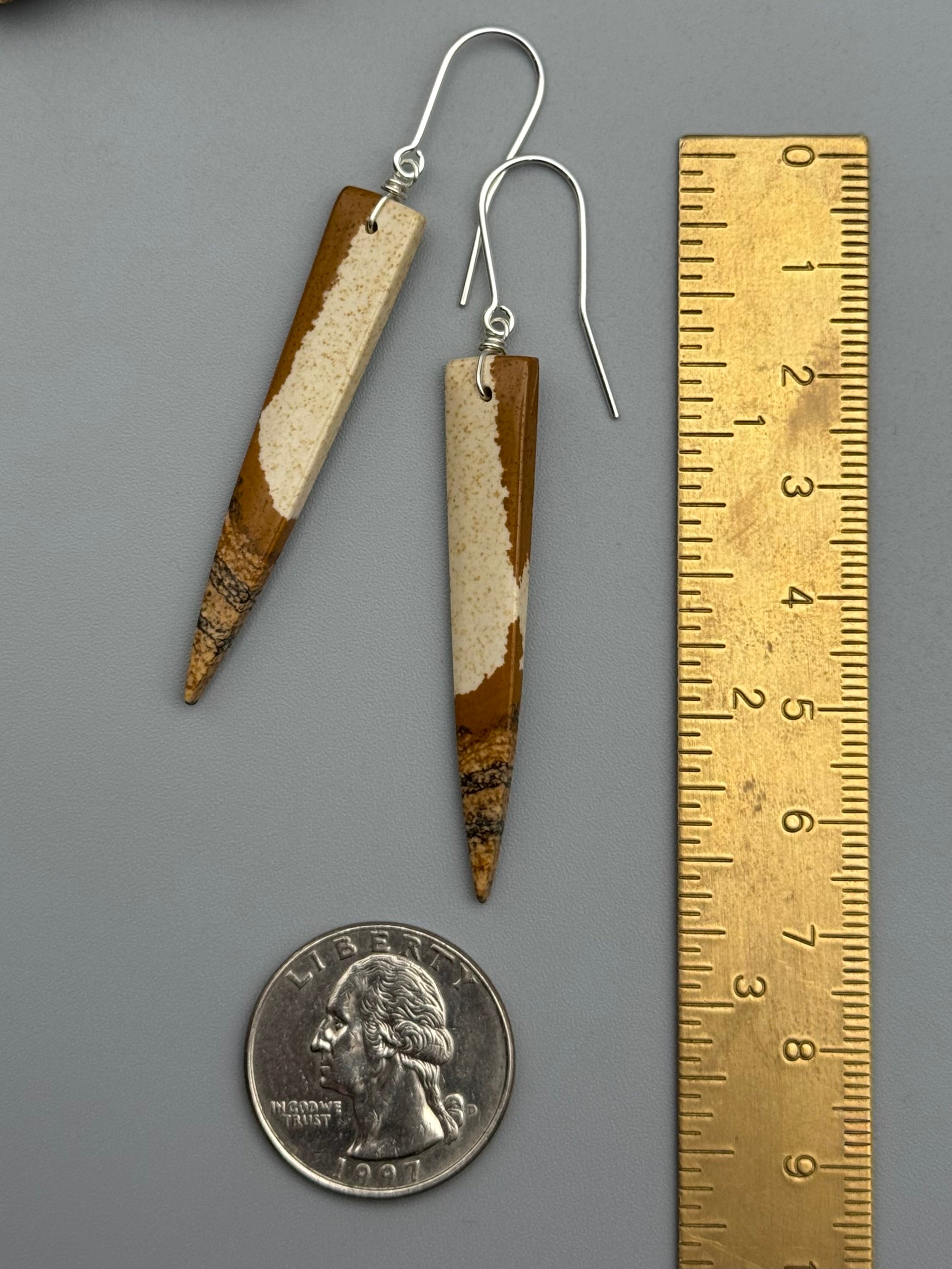 •STRAY• picture jasper fang + silver earrings