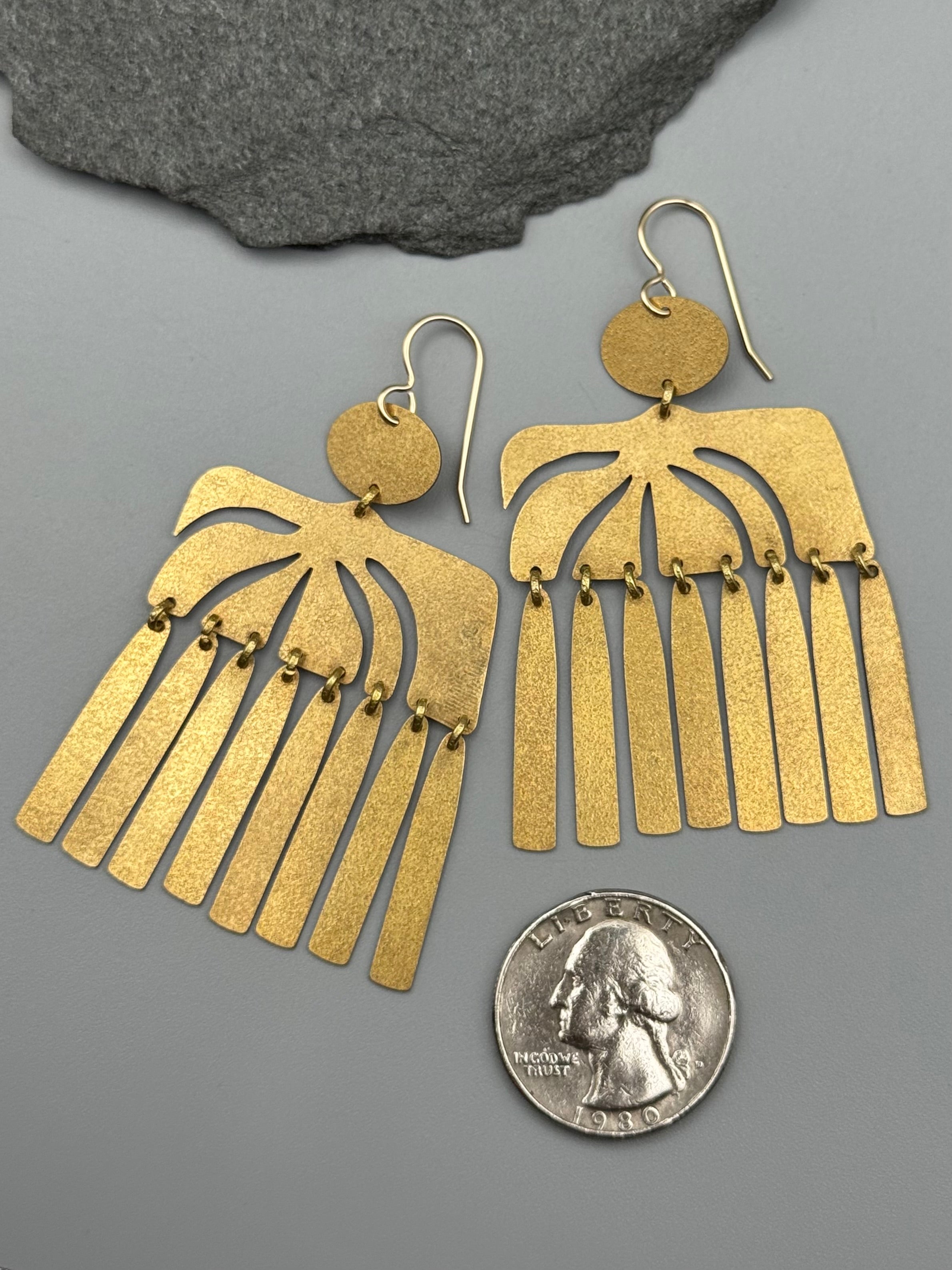 •TROPICAL STORM• gold dangle earrings