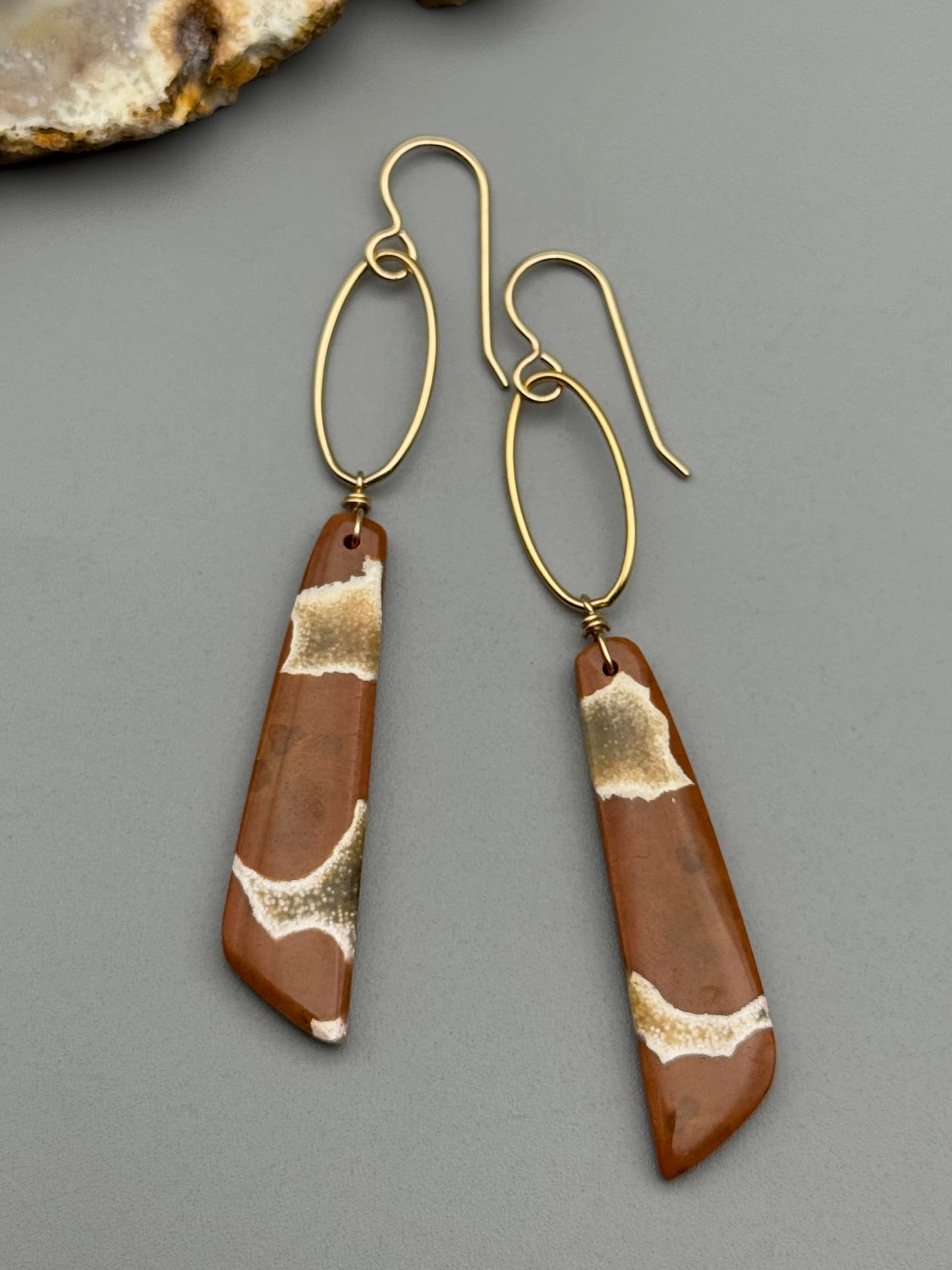 •IO• jasper wing + gold earrings