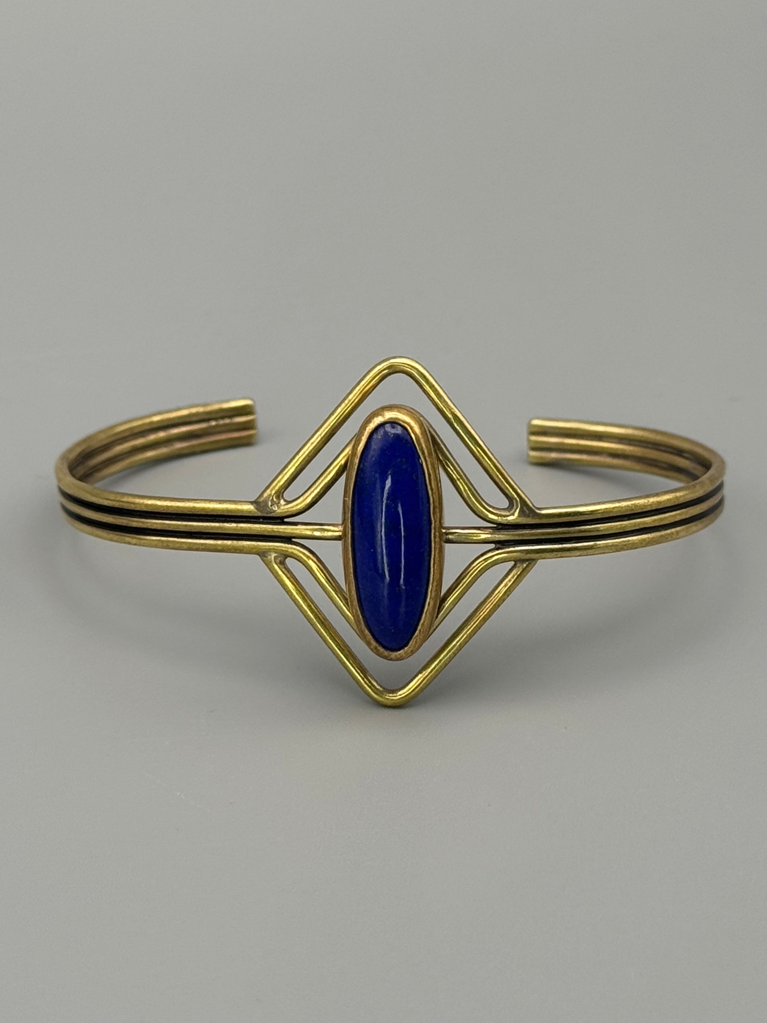 •LAPIS LAZULI• brass cuff bracelet