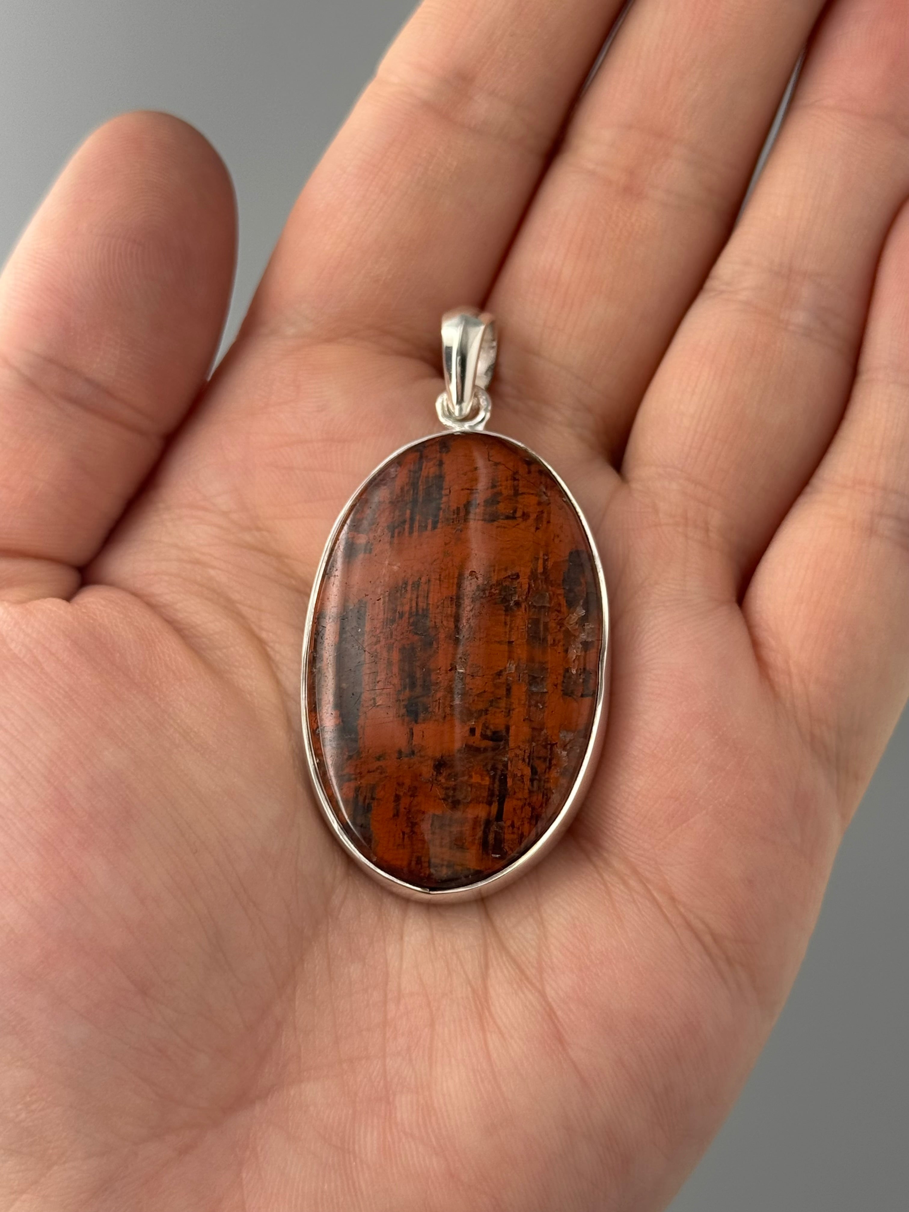 •RED PIETERSITE - MEDIUM OVAL• sterling silver pendant