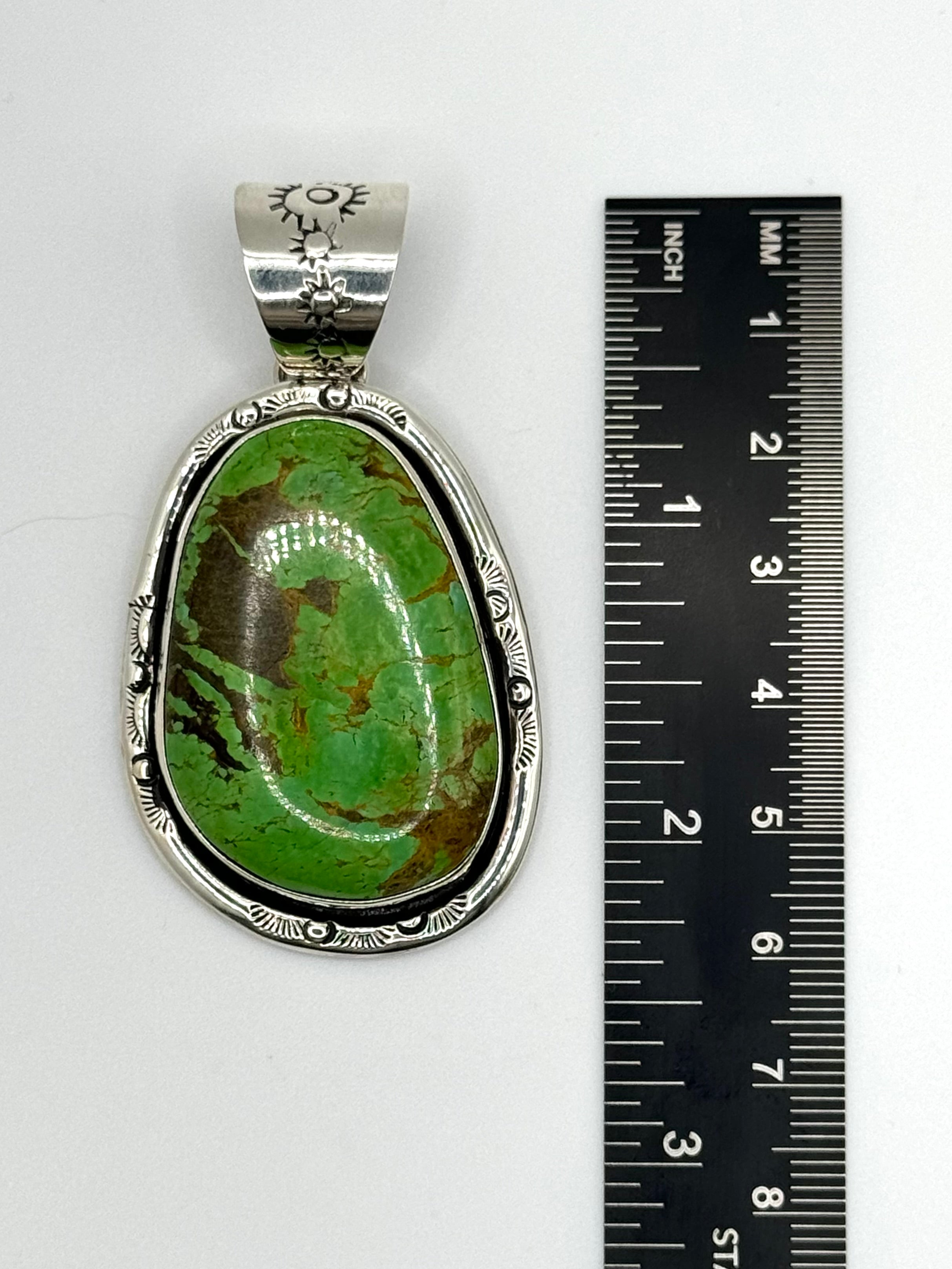 •SONORAN GOLD TURQUOISE - 3• Navajo silver pendant