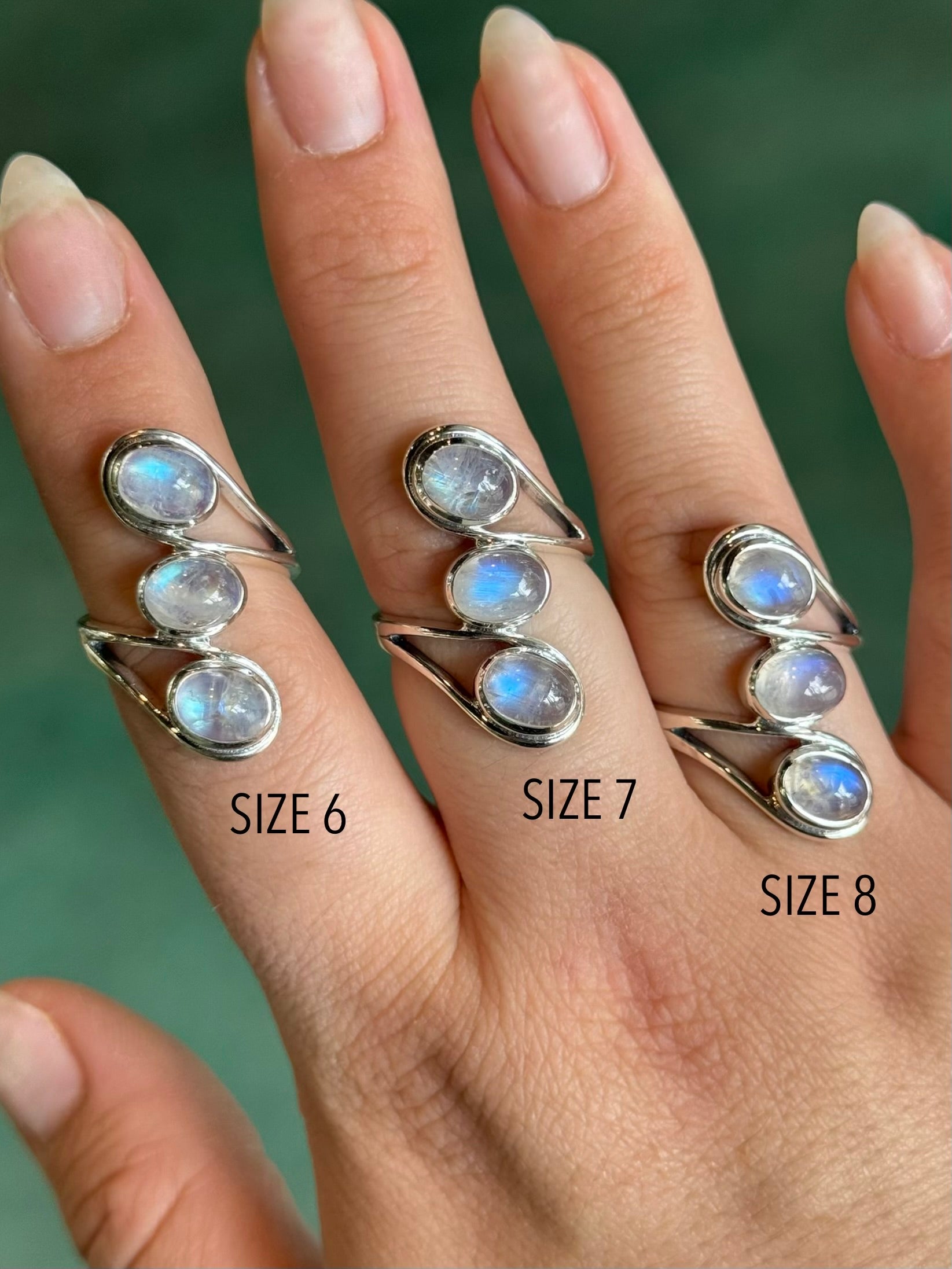 •RAINBOW MOONSTONE - ROPED IN• sterling silver ring (various sizes)