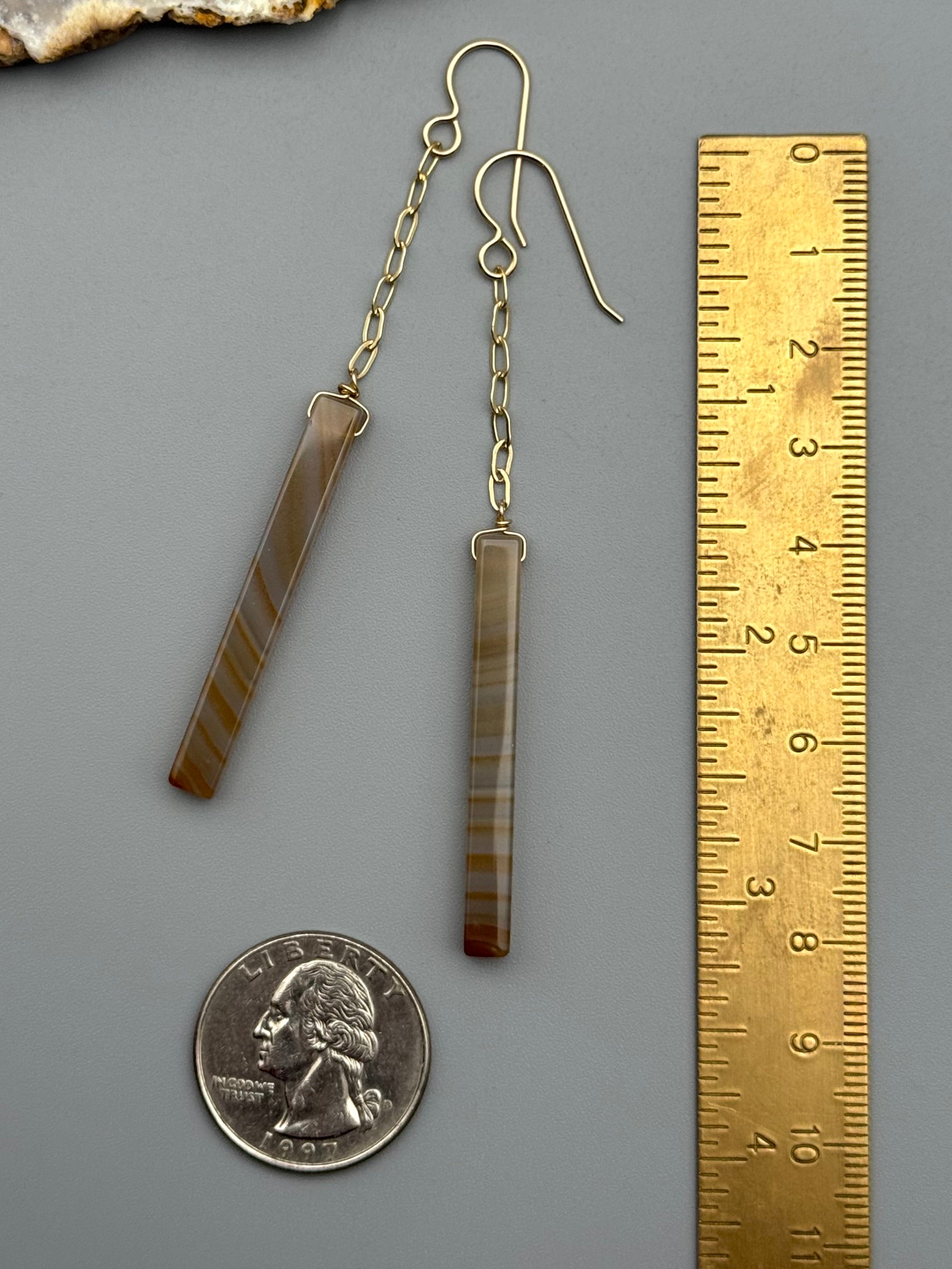 •LINKED• carnelian tower + gold earrings