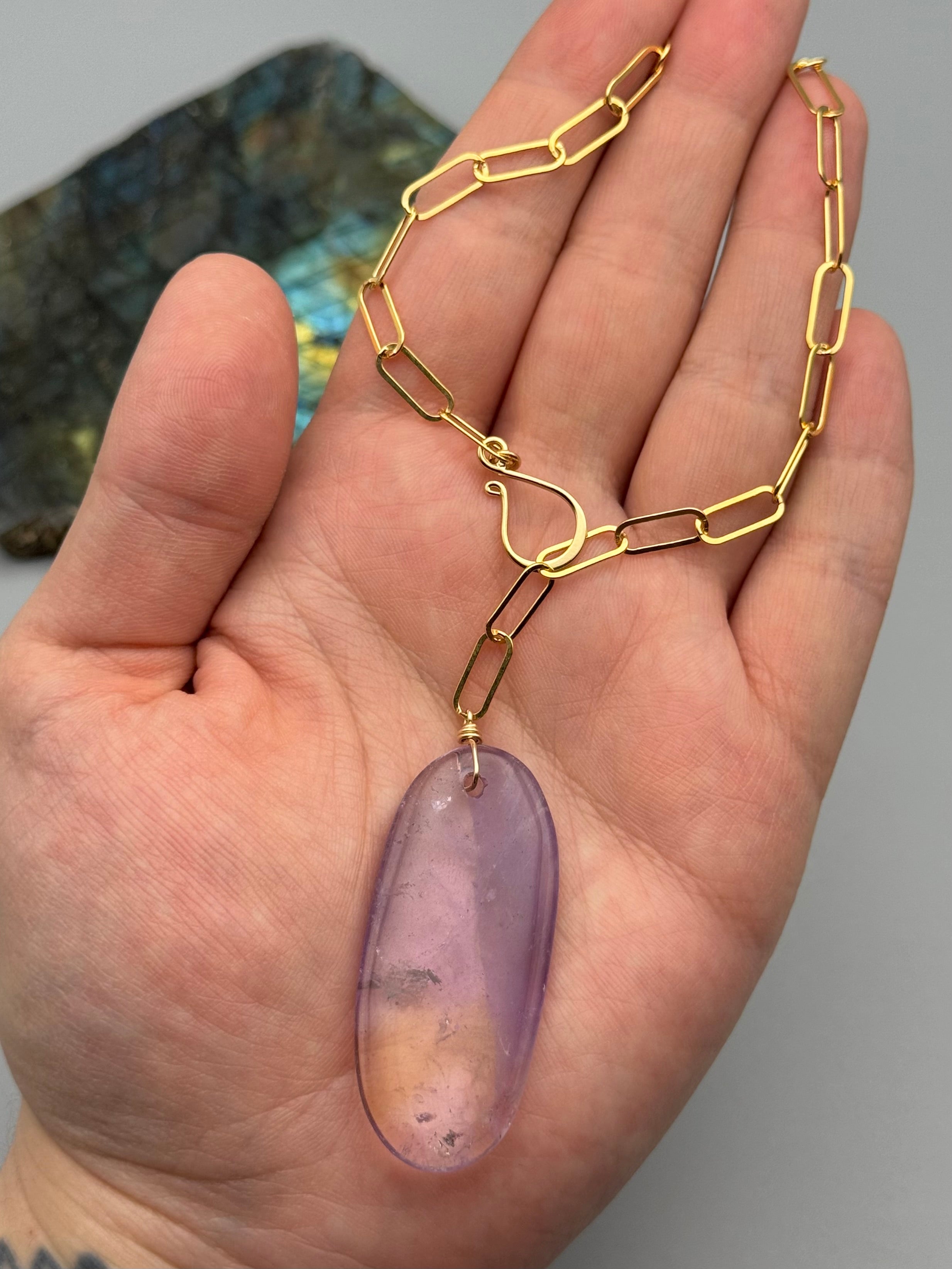 •LINKED• ametrine + gold necklace (ADJ to 19")