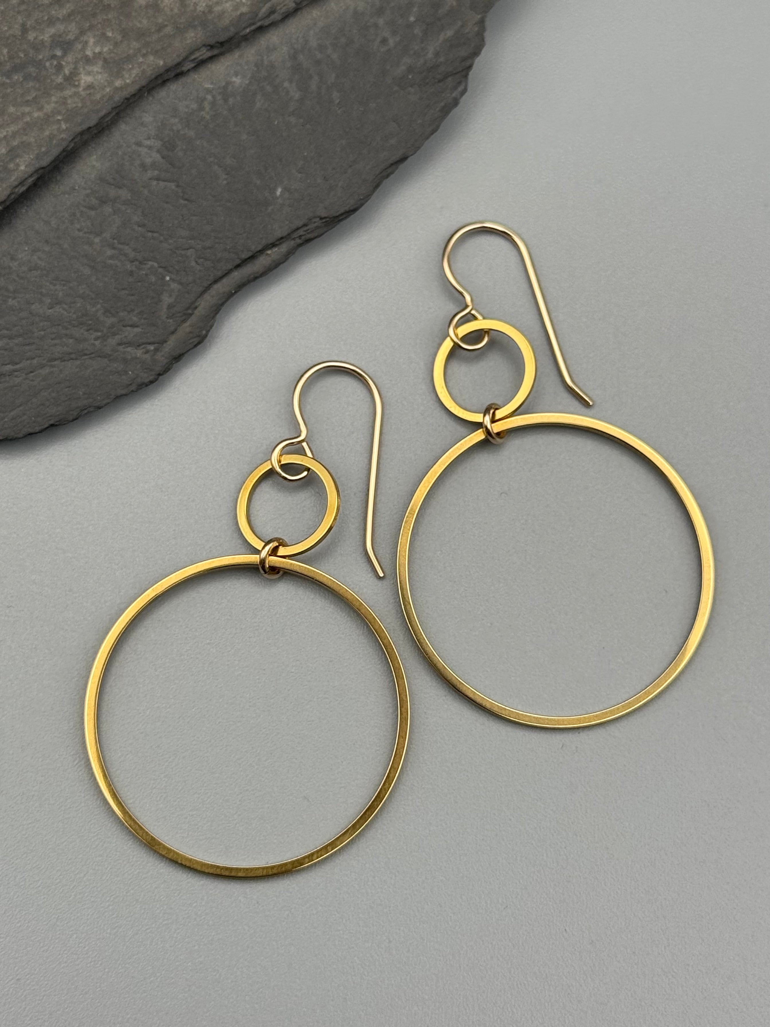•EQUA-ORBIT MEDIUM• gold dangle earrings