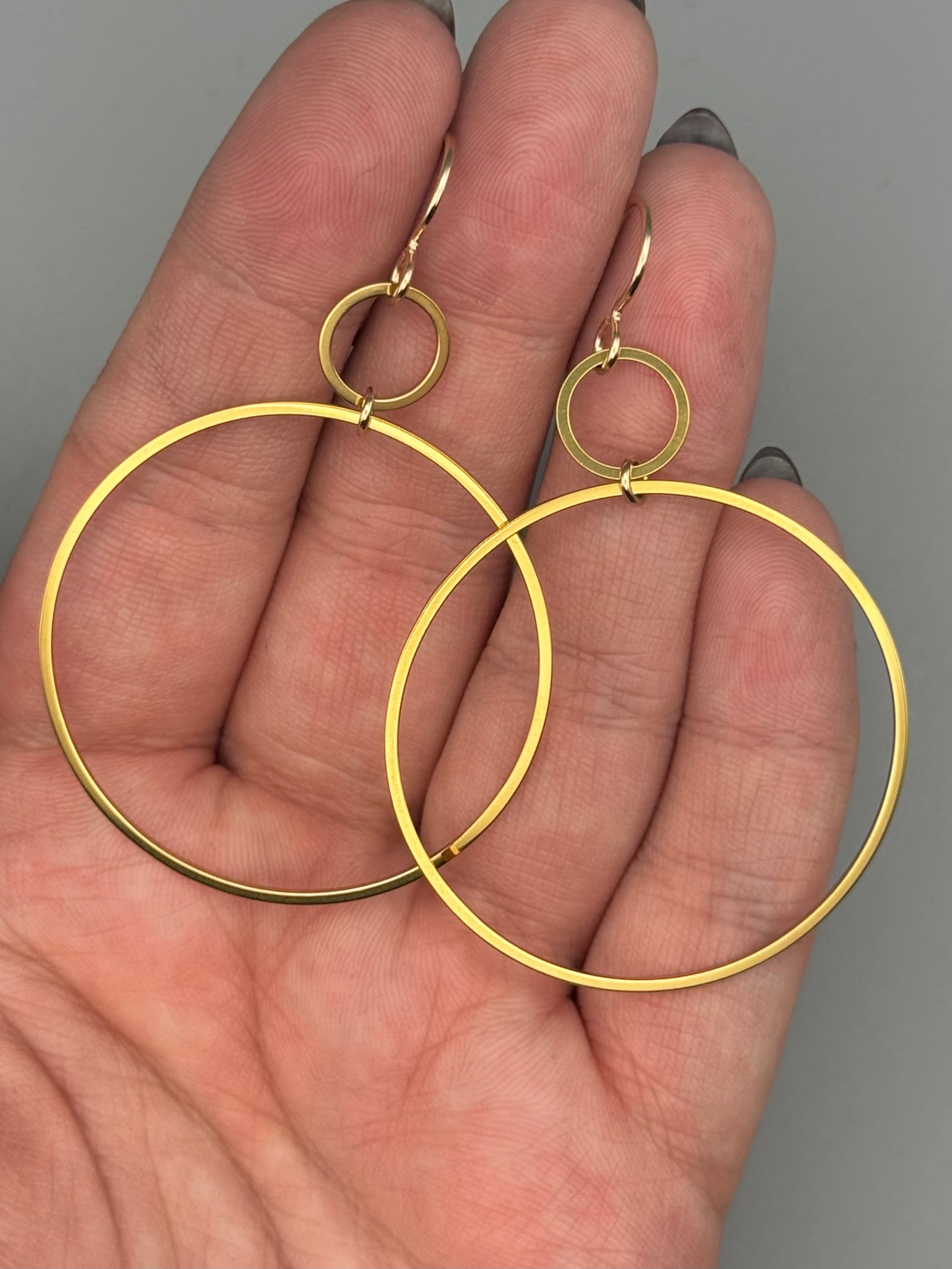 •EQUA-ORBIT LARGE• gold dangle earrings